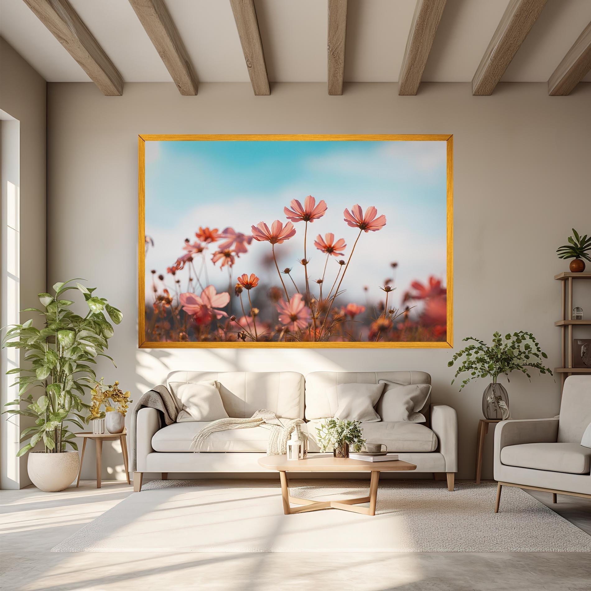 Tablou Canvas Cosmos Flowers Beautiful mockup 6
