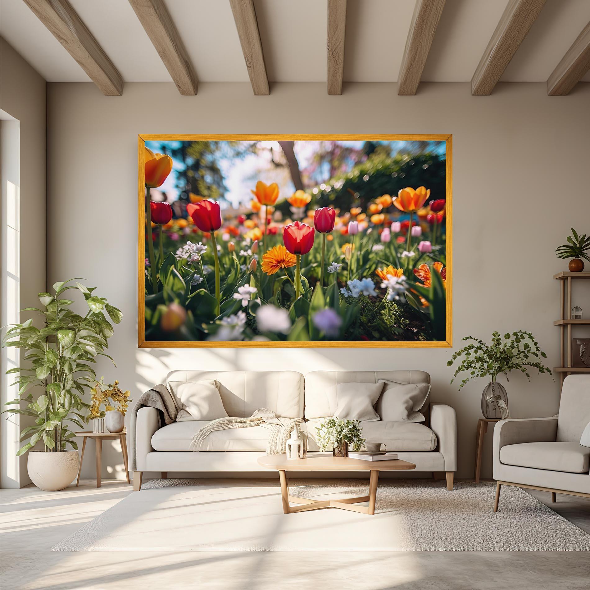 Tablou Canvas Garden Tulips Mix mockup 6