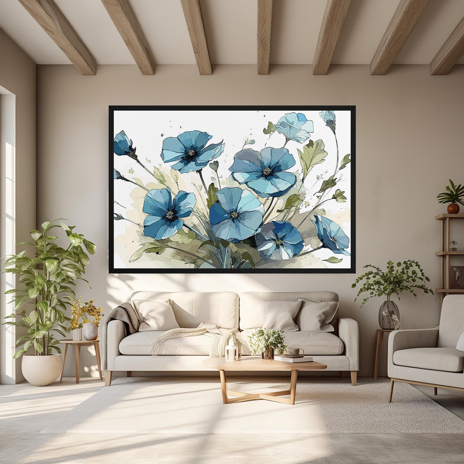 Blue Wild Plant mockup 6