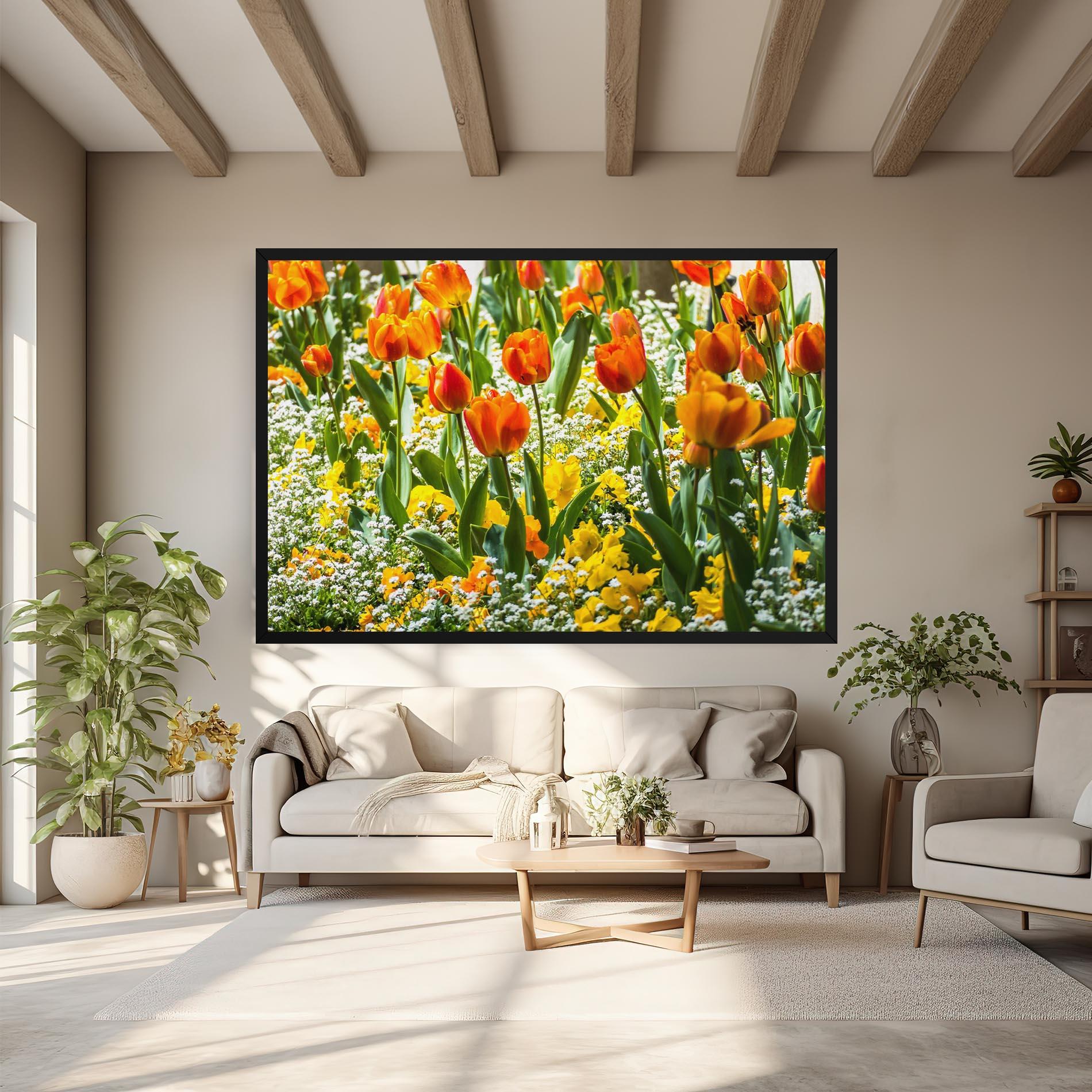 Tablou Canvas Colorful Tulips Garden mockup 6
