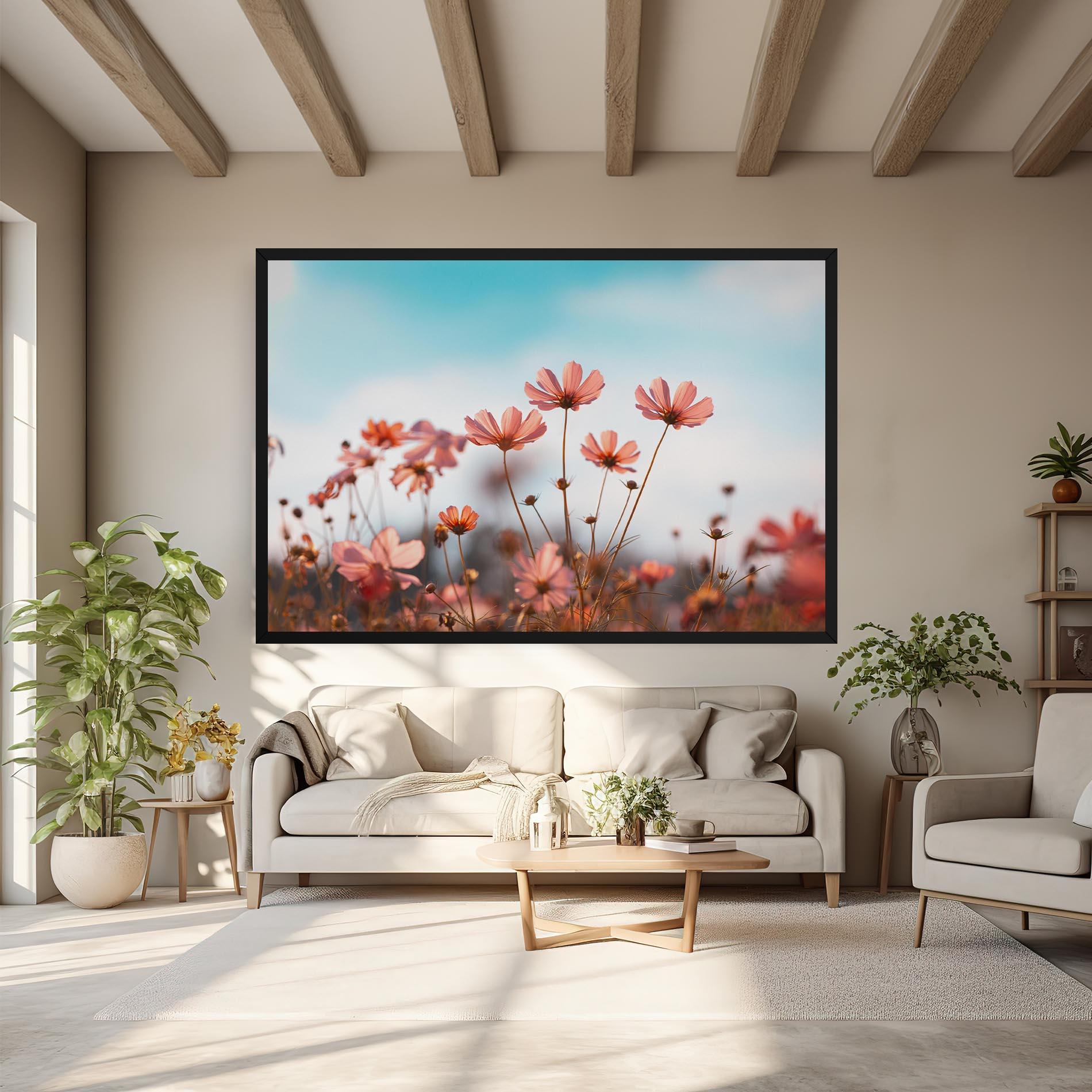 Tablou Canvas Cosmos Flowers Beautiful mockup 6