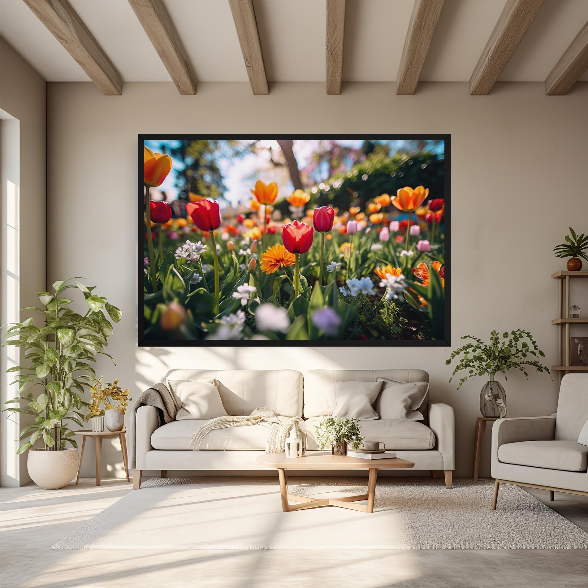 Tablou Canvas Garden Tulips Mix mockup 6