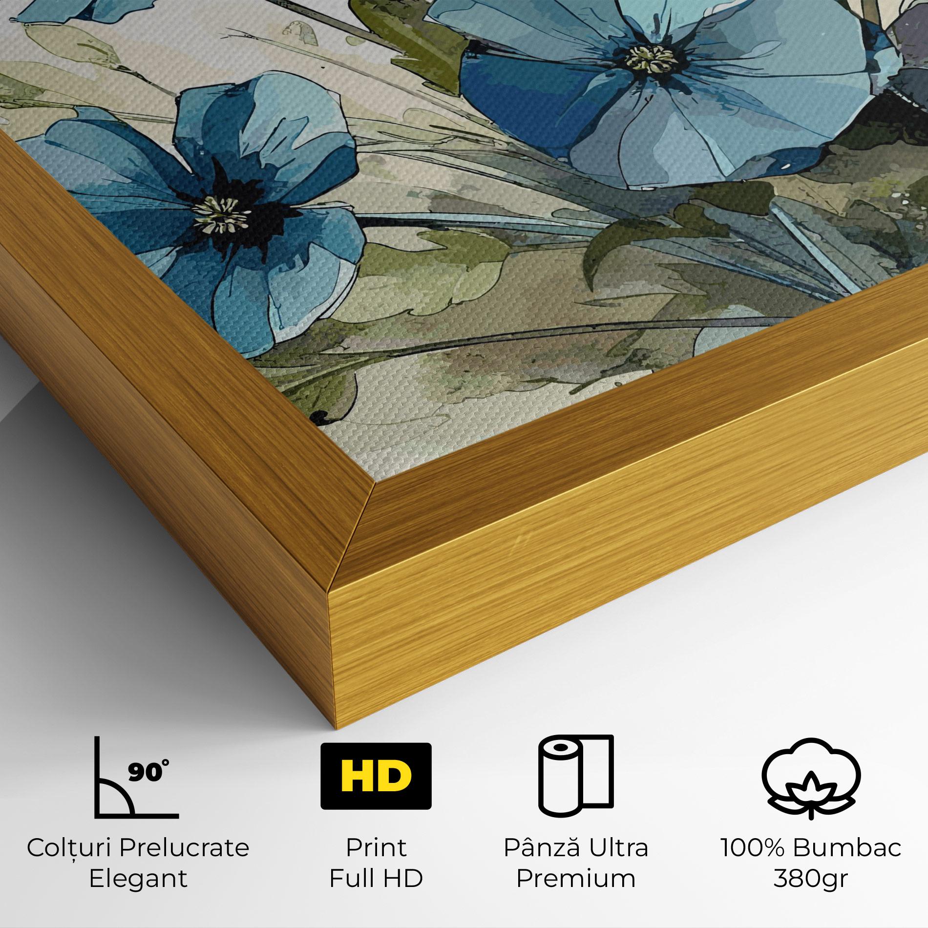 Tablou Canvas Blue Wild Plant mockup 4