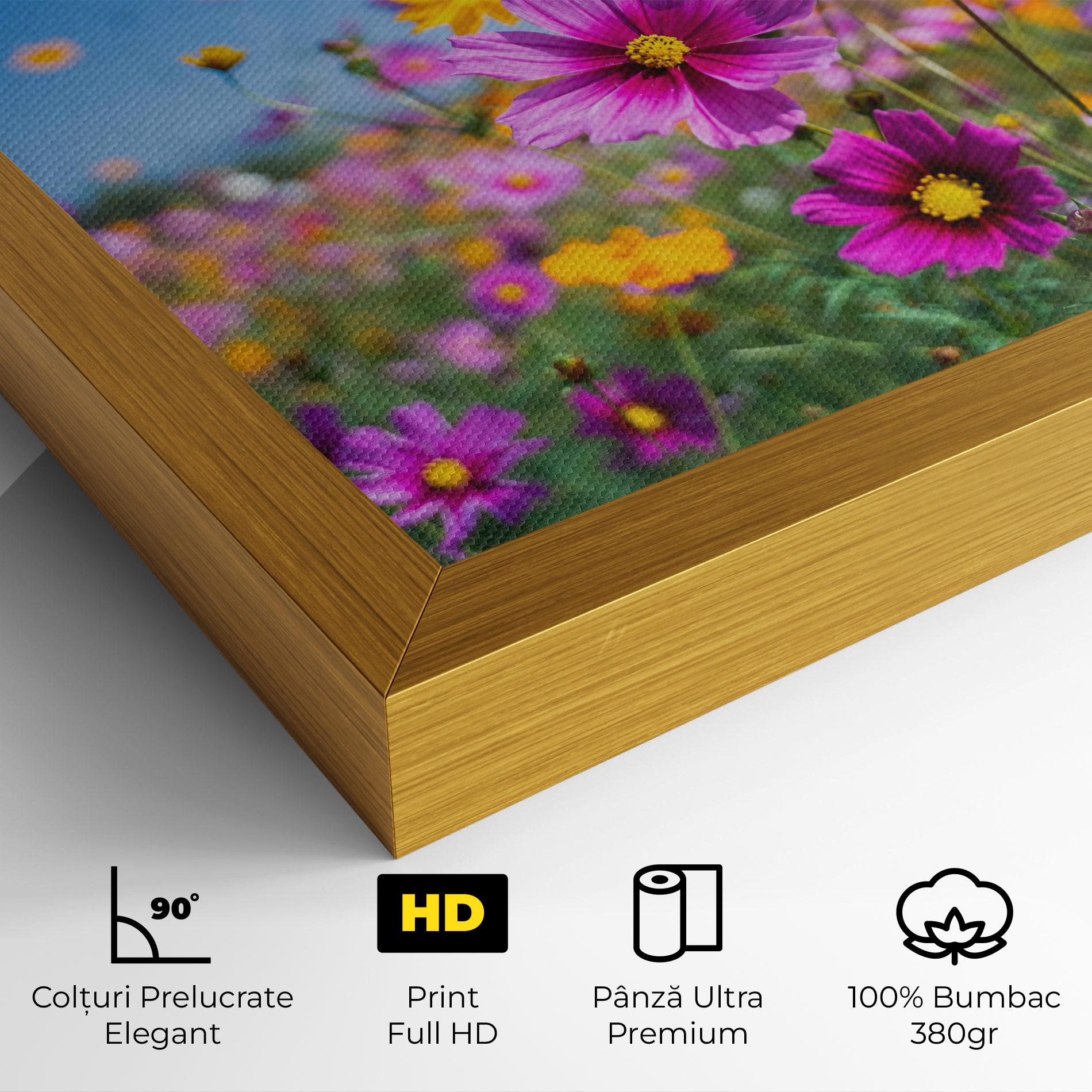 Tablou Canvas Cosmos Flowers Grassland mockup 4