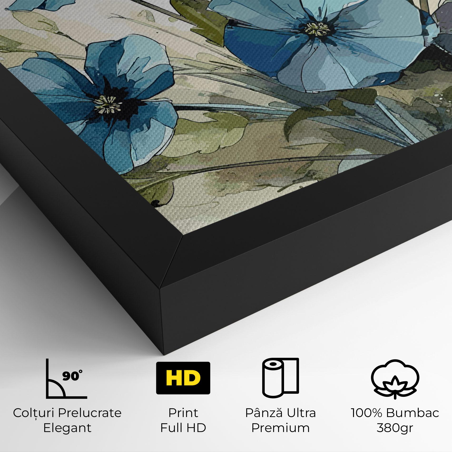 Tablou Canvas Blue Wild Plant mockup 4