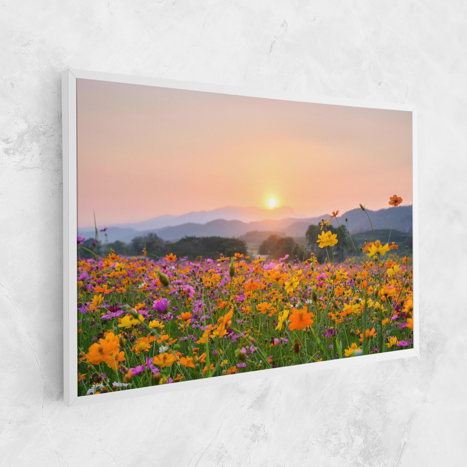 Tablou Canvas Sunset Mountain Flowerf mockup 1