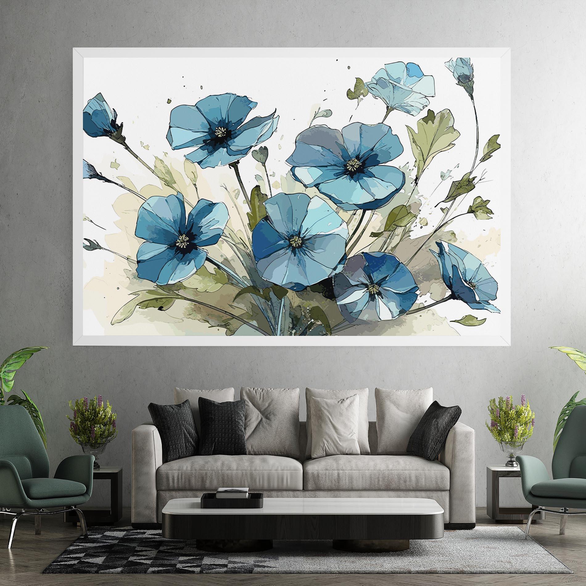 Tablou Canvas Blue Wild Plant mockup 7