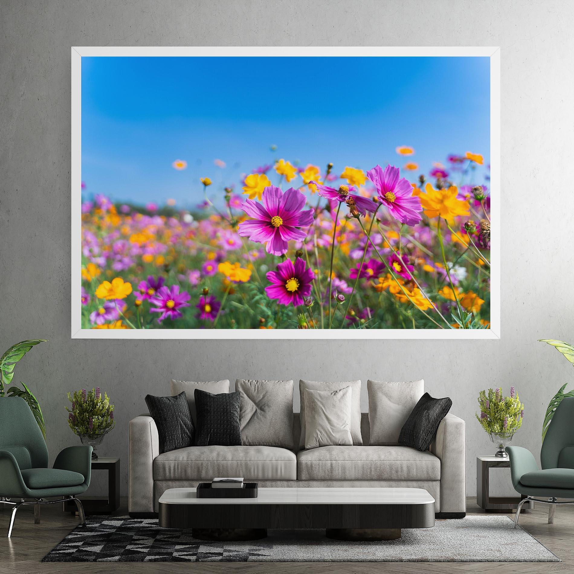 Tablou Canvas Cosmos Flowers Grassland mockup 7