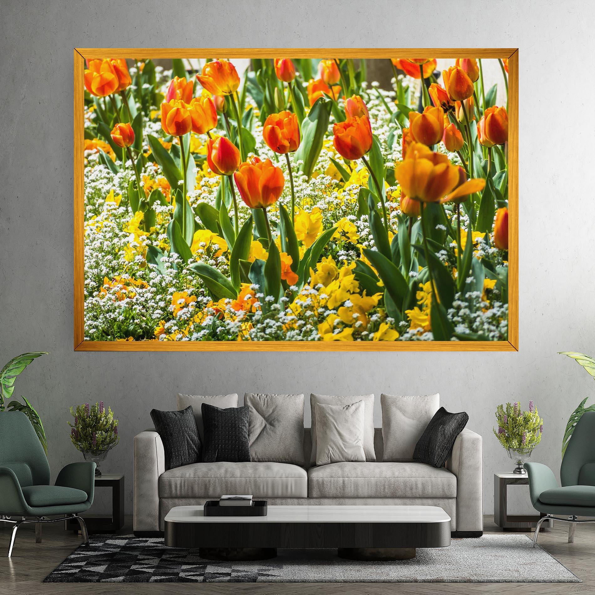 Tablou Canvas Colorful Tulips Garden mockup 7