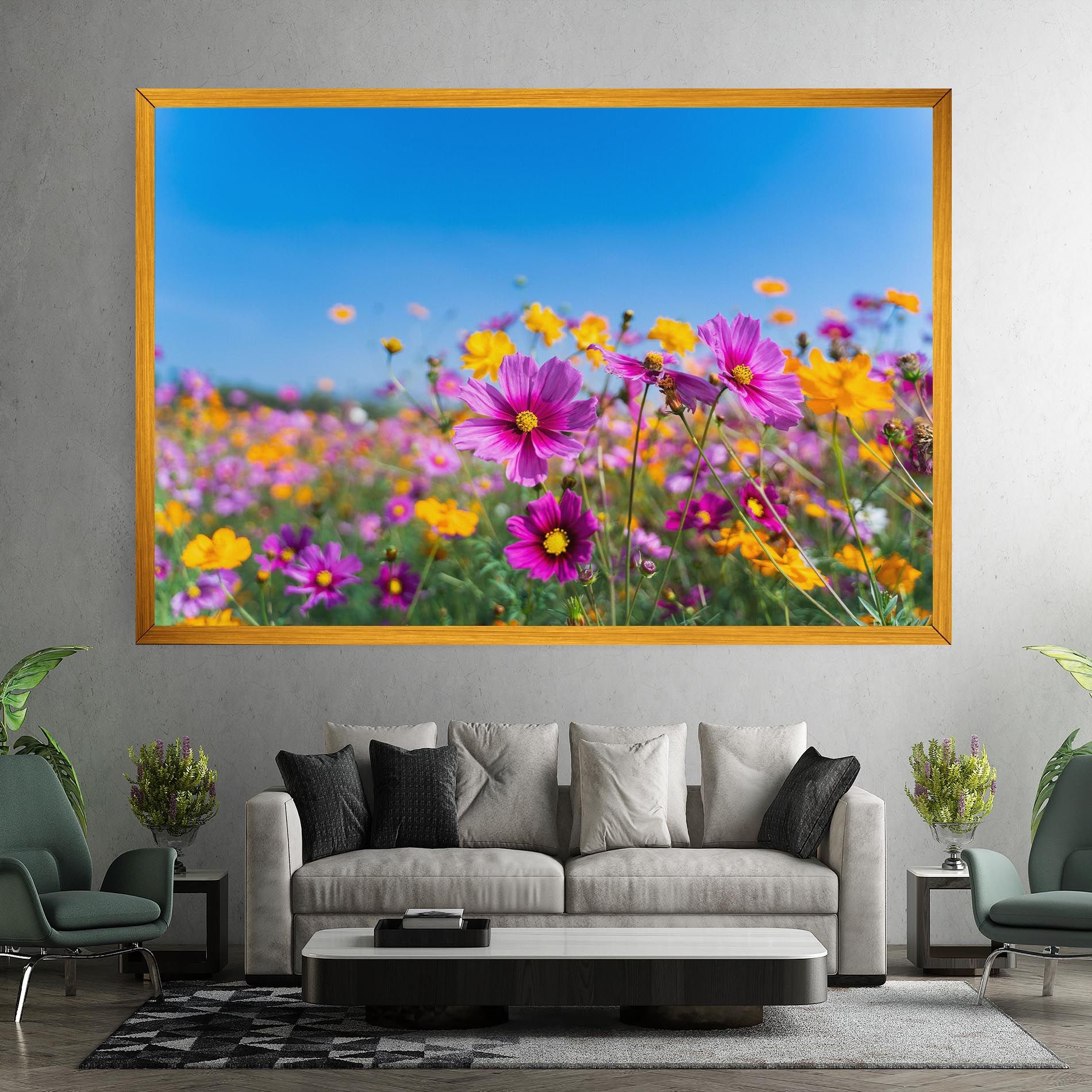 Cosmos Flowers Grassland mockup 7