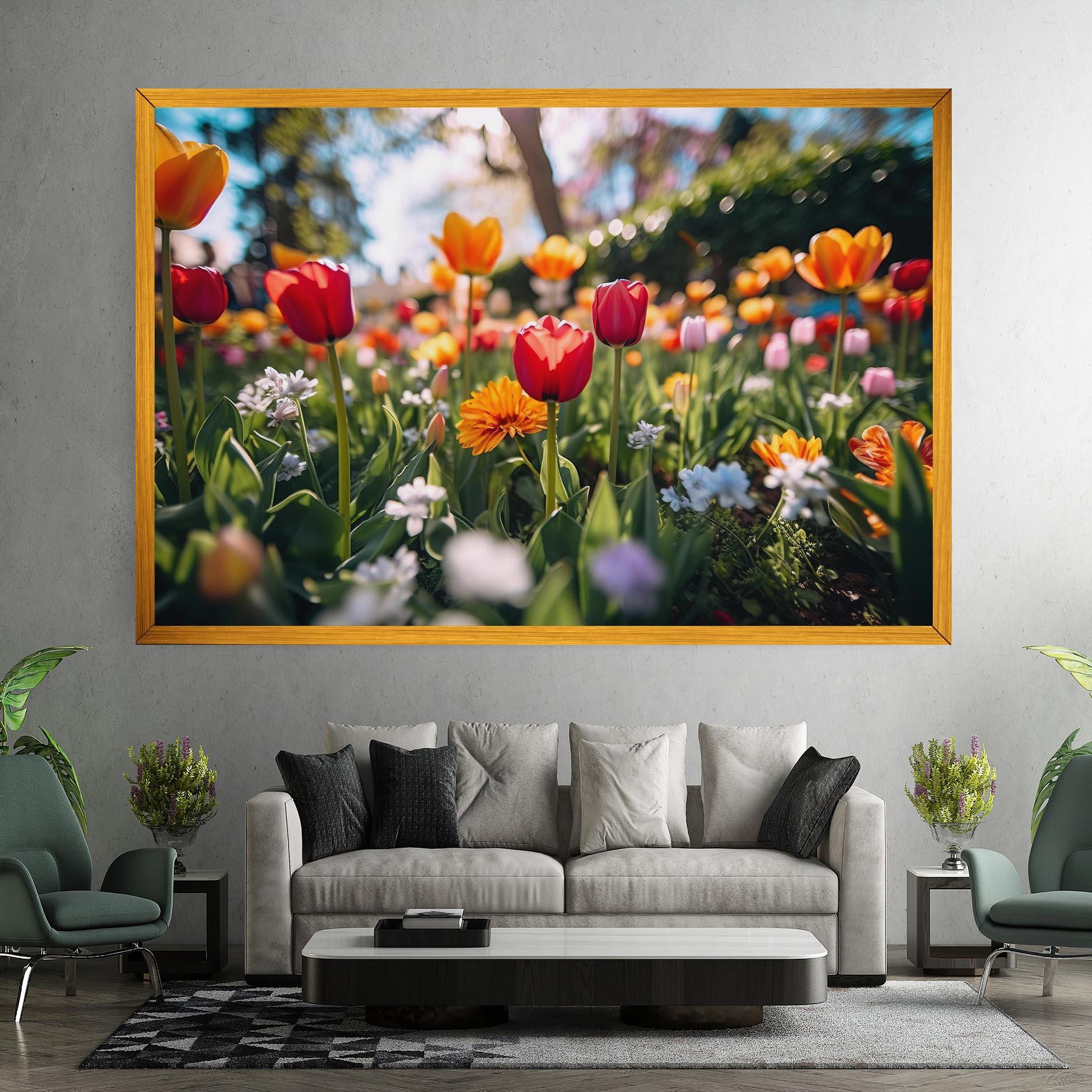 Tablou Canvas Garden Tulips Mix mockup 7