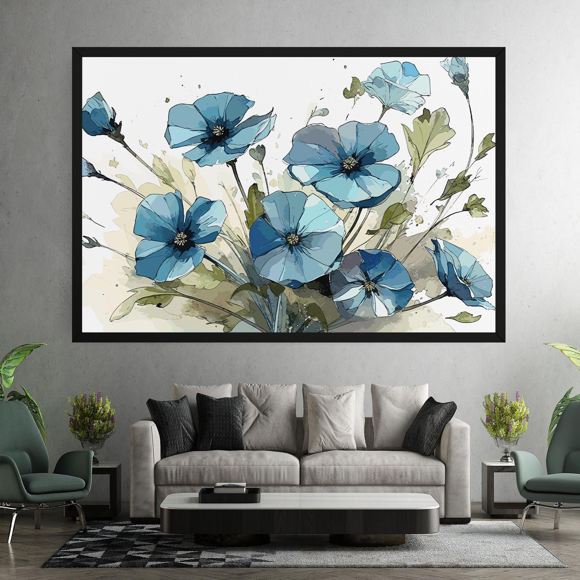 Tablou Canvas Blue Wild Plant mockup 7