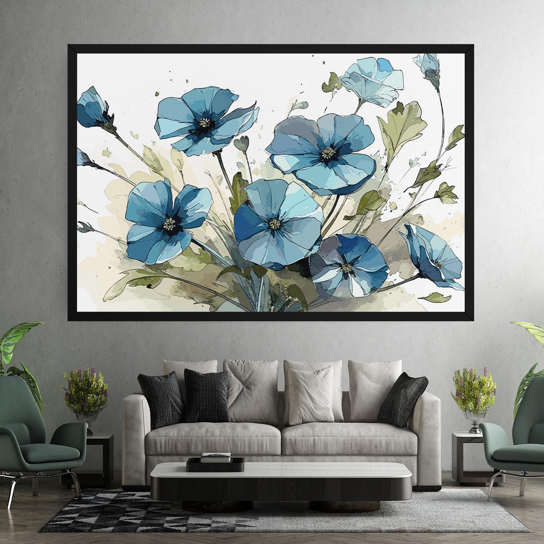 Blue Wild Plant mockup 7