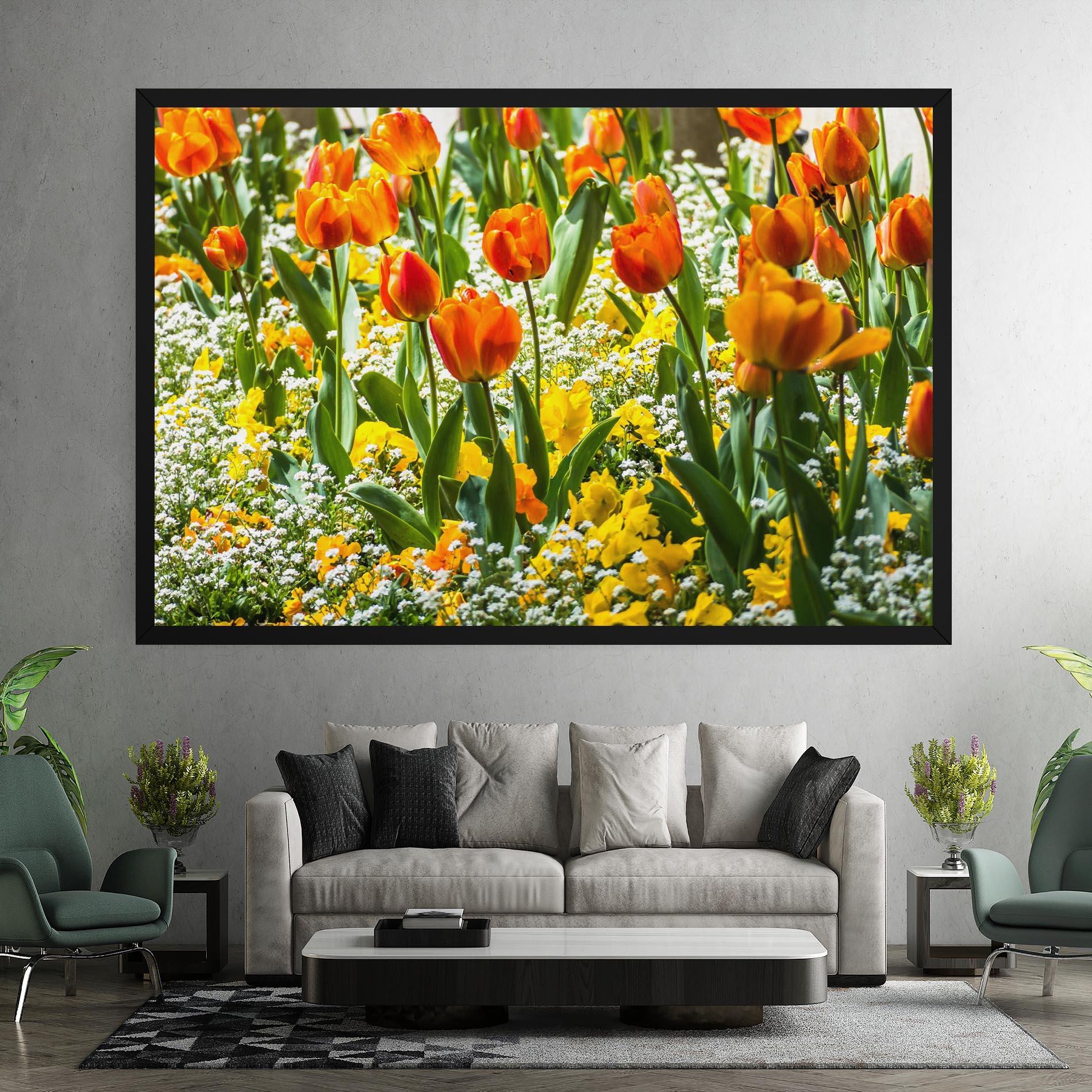 Tablou Canvas Colorful Tulips Garden mockup 7