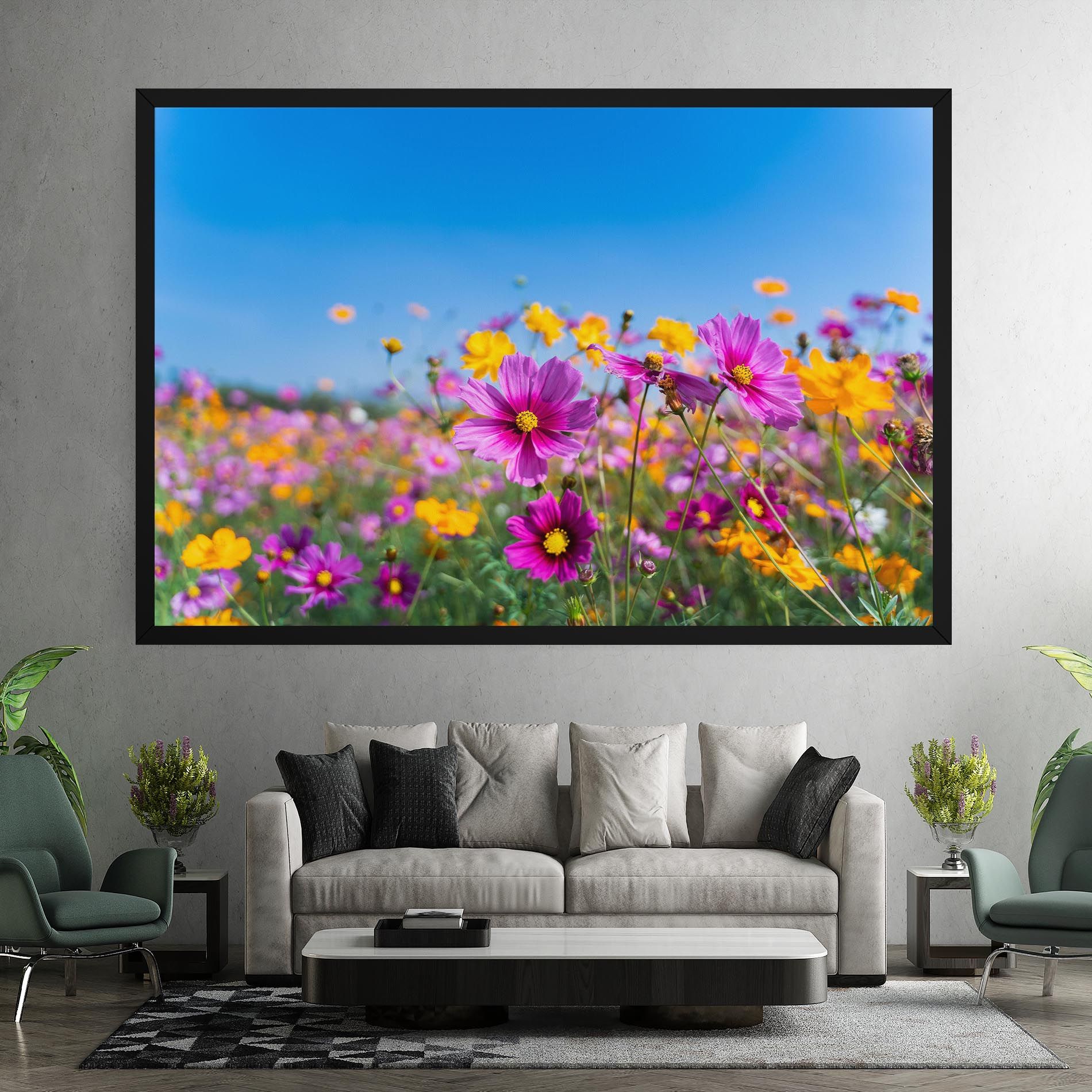 Cosmos Flowers Grassland mockup 7