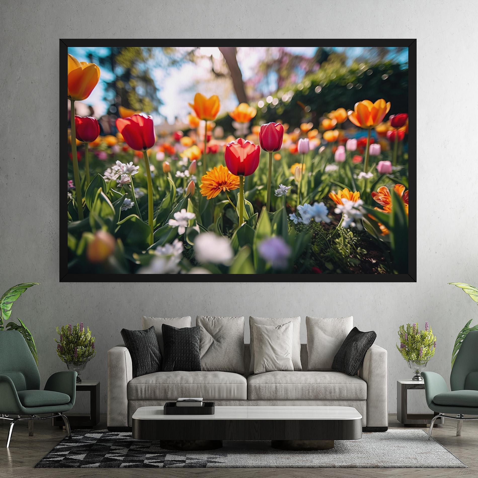 Tablou Canvas Garden Tulips Mix mockup 7