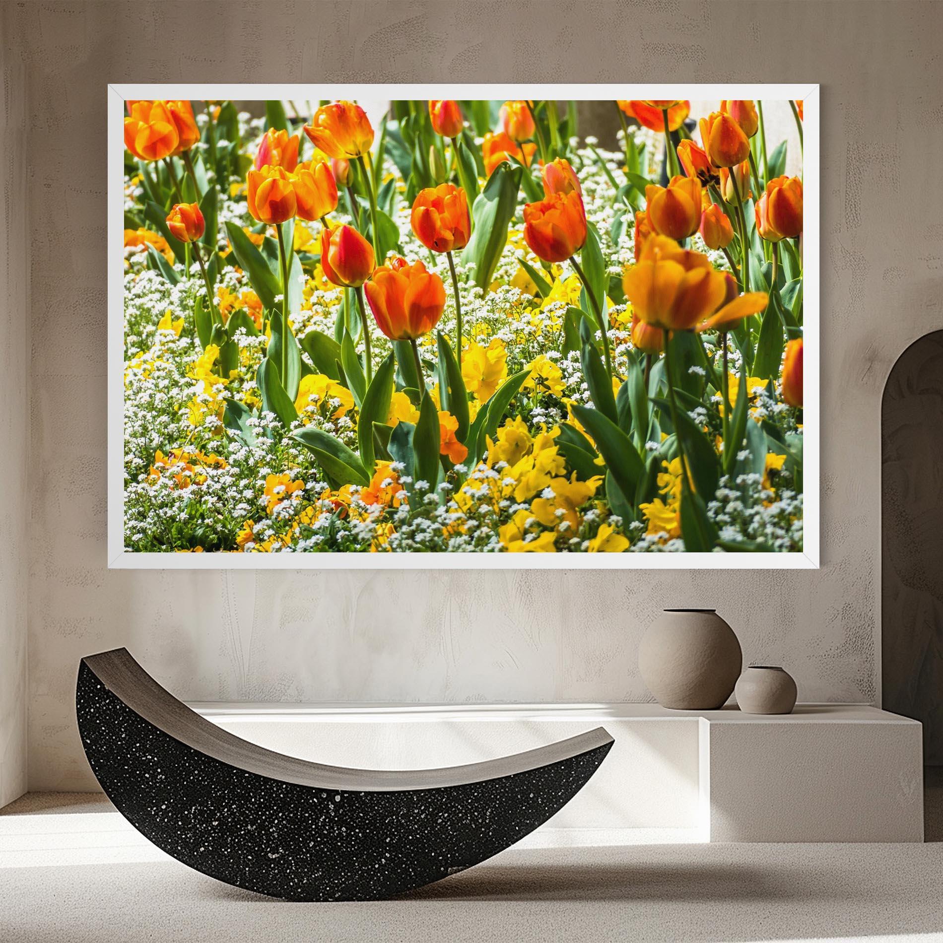 Tablou Canvas Colorful Tulips Garden mockup 8