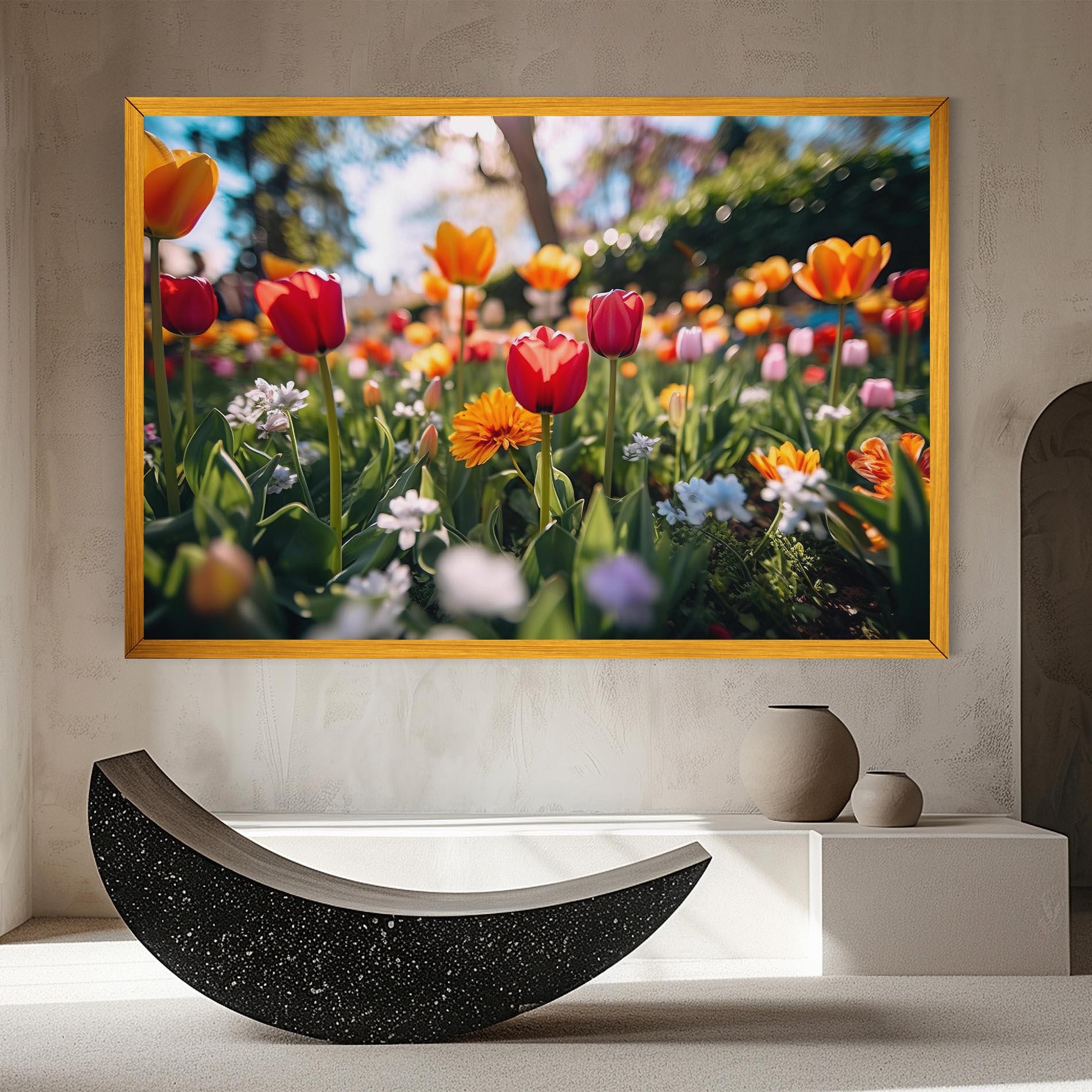 Tablou Canvas Garden Tulips Mix mockup 8