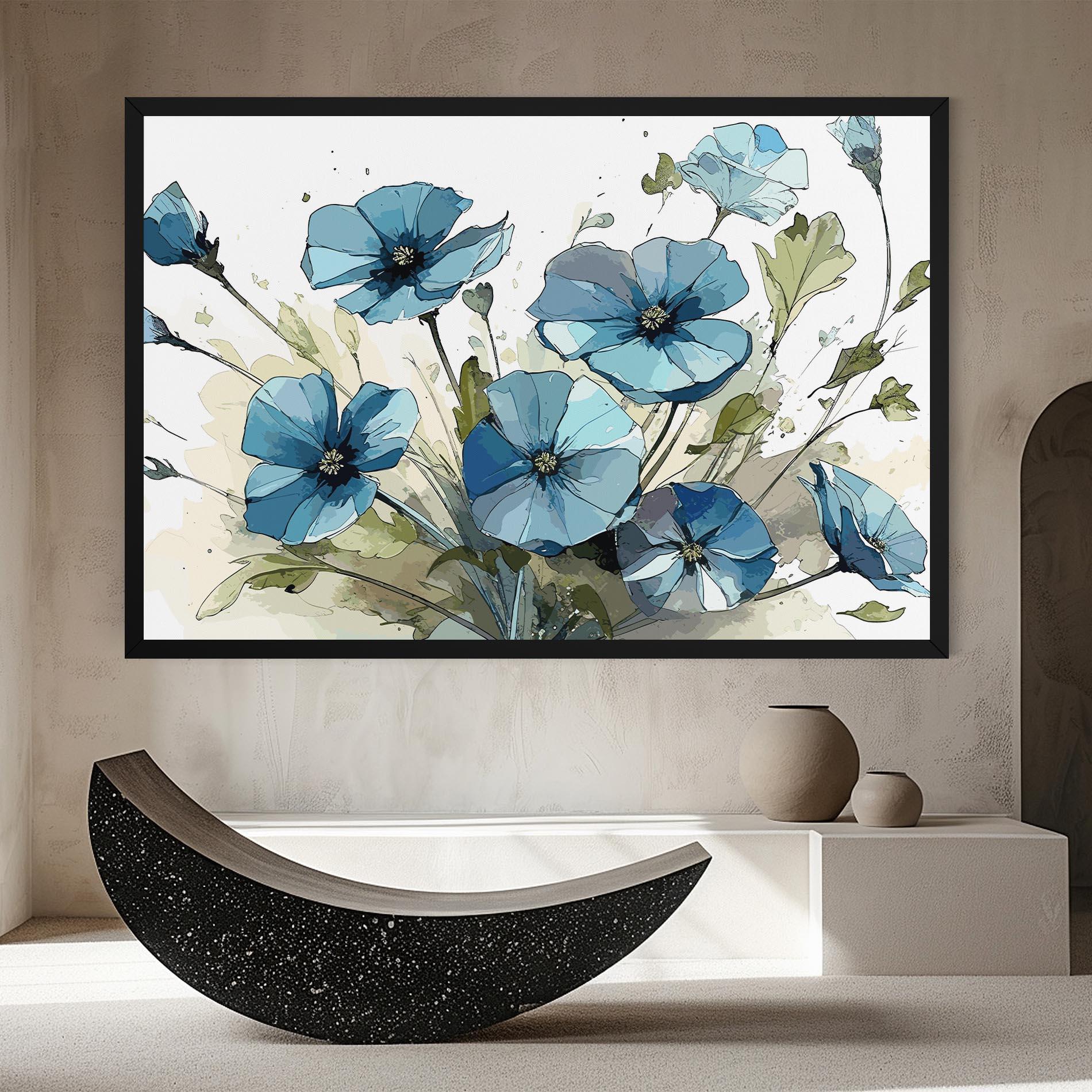 Tablou Canvas Blue Wild Plant mockup 8