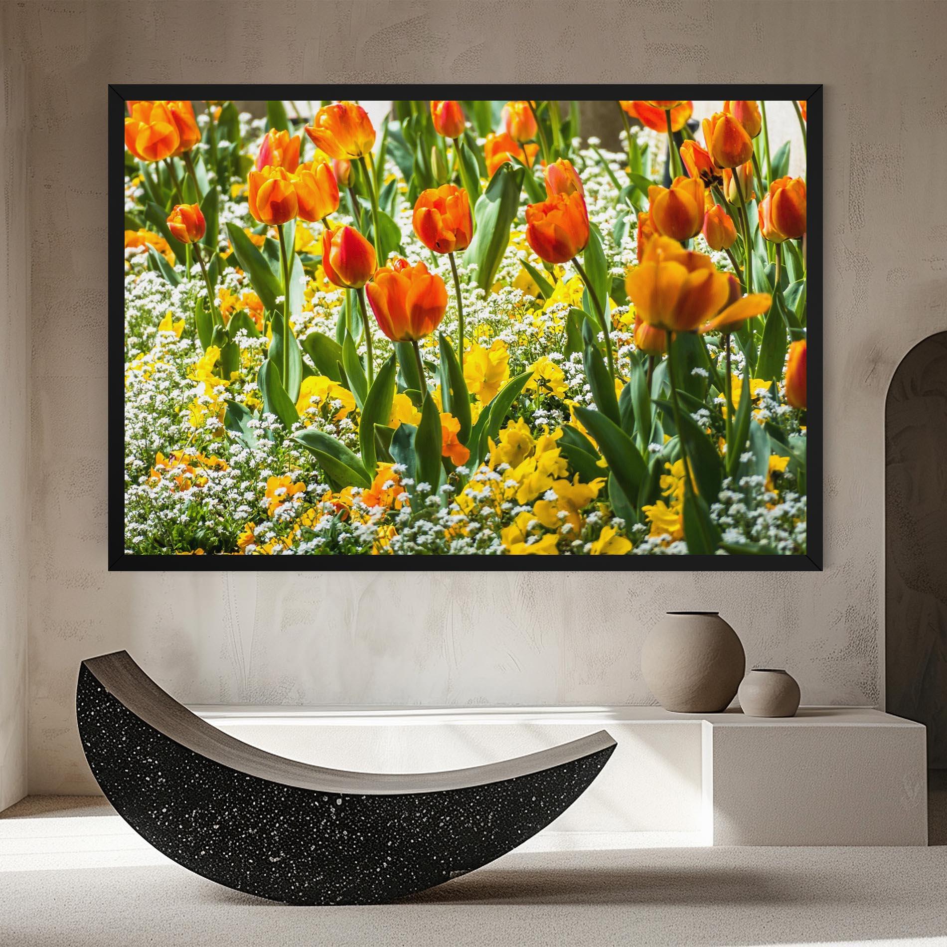 Tablou Canvas Colorful Tulips Garden mockup 8