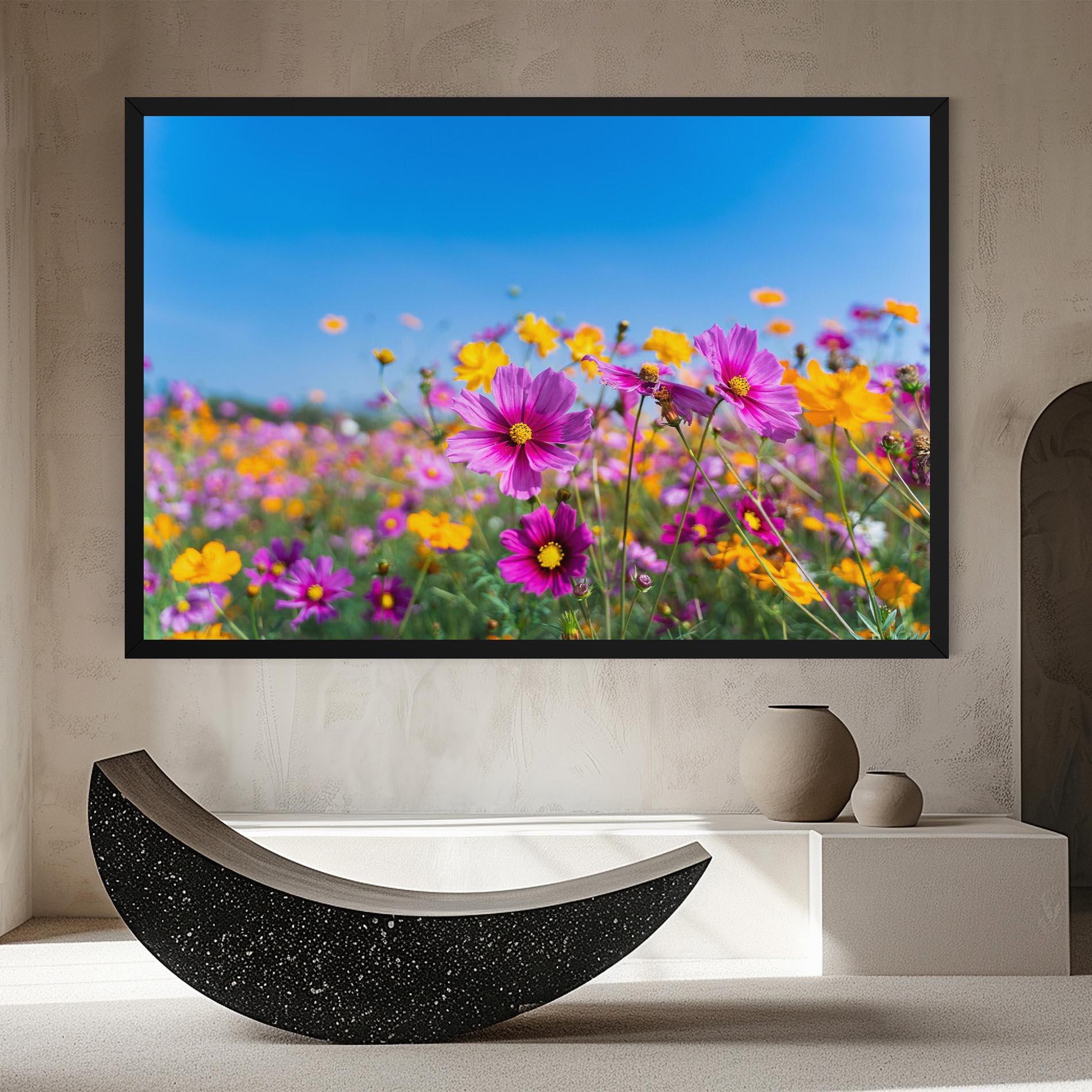 Tablou Canvas Cosmos Flowers Grassland mockup 8