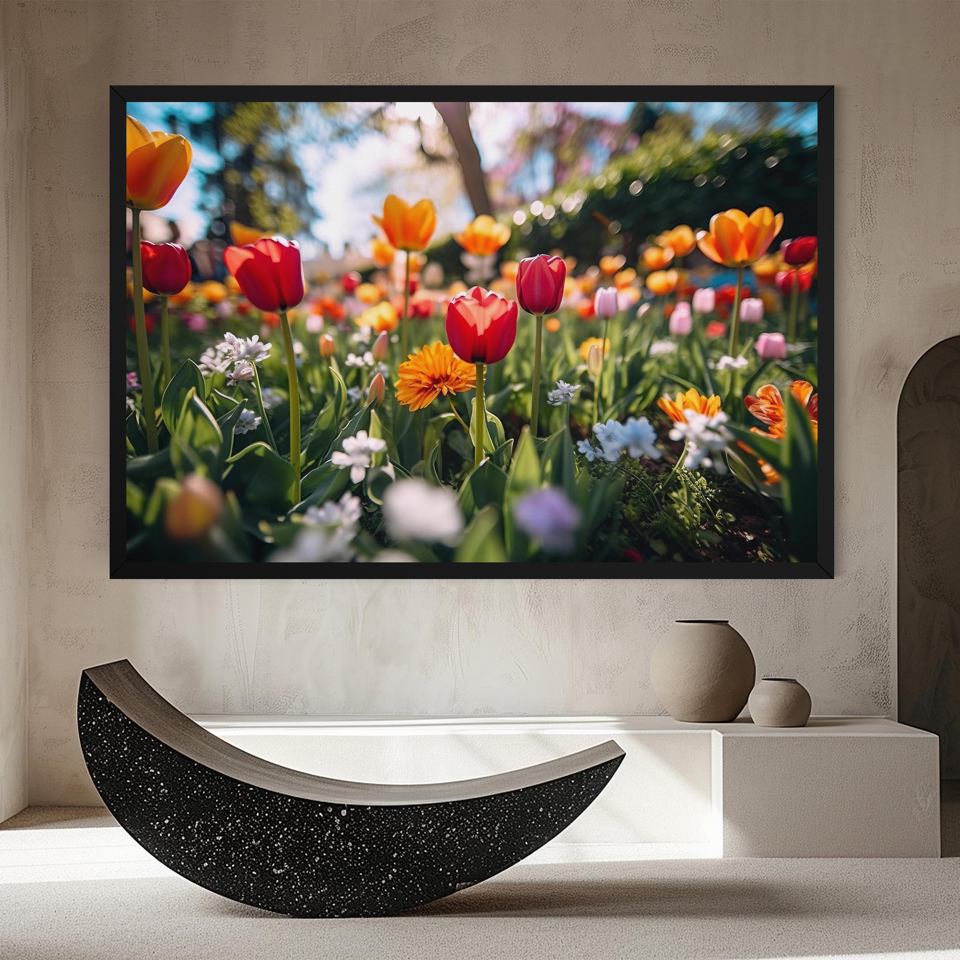 Tablou Canvas Garden Tulips Mix mockup 8