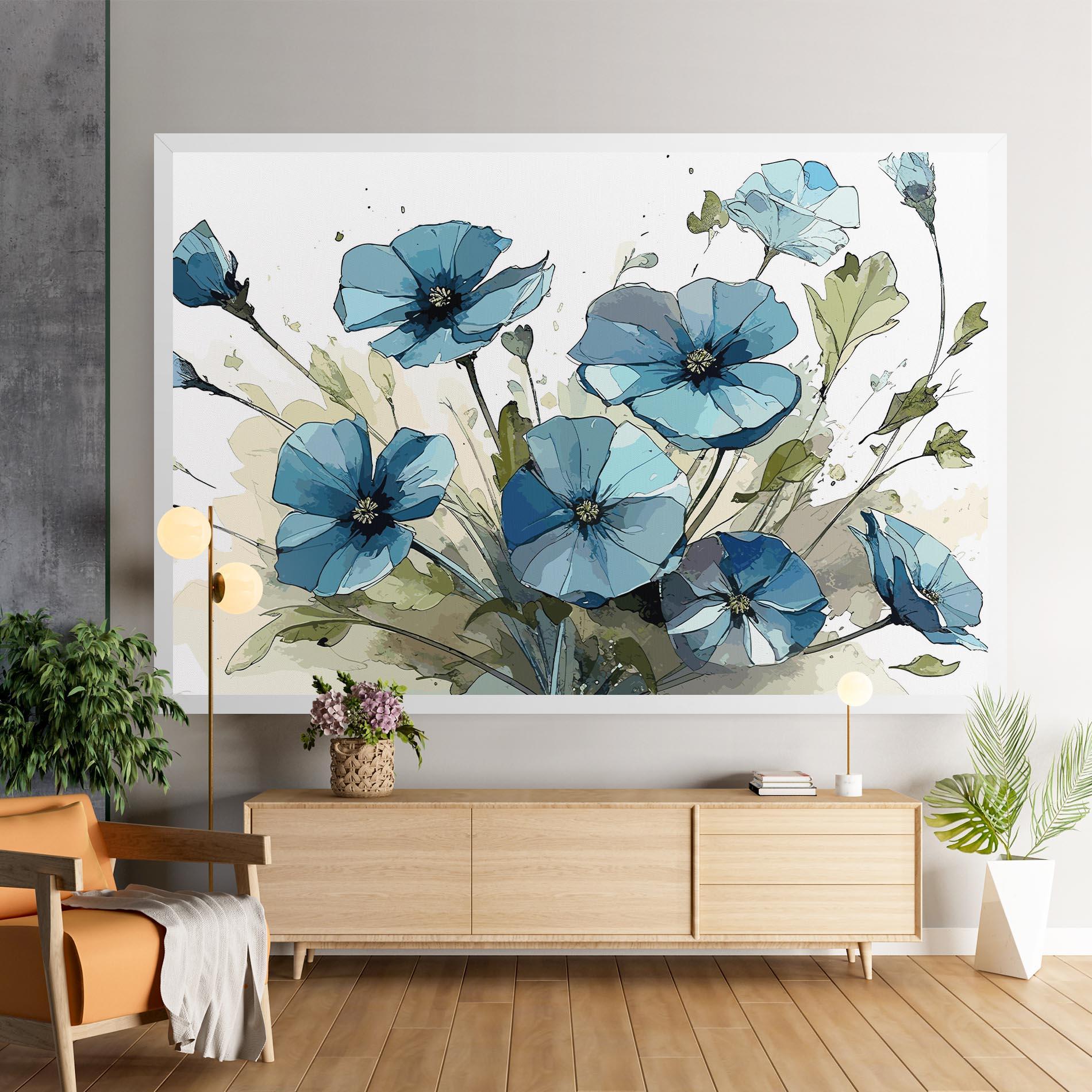 Tablou Canvas Blue Wild Plant mockup 9