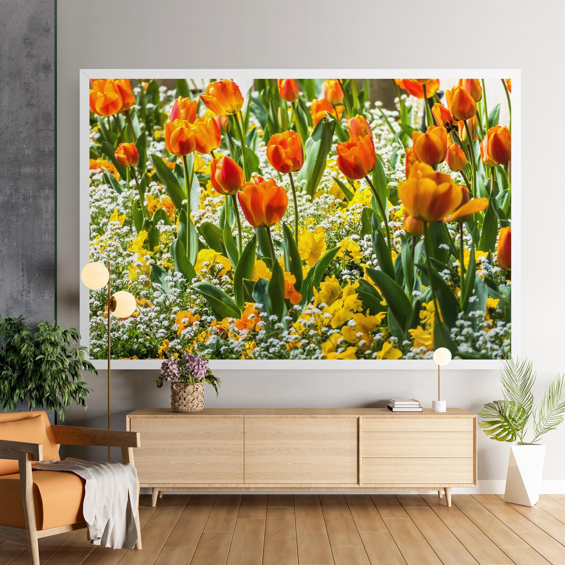 Tablou Canvas Colorful Tulips Garden mockup 9