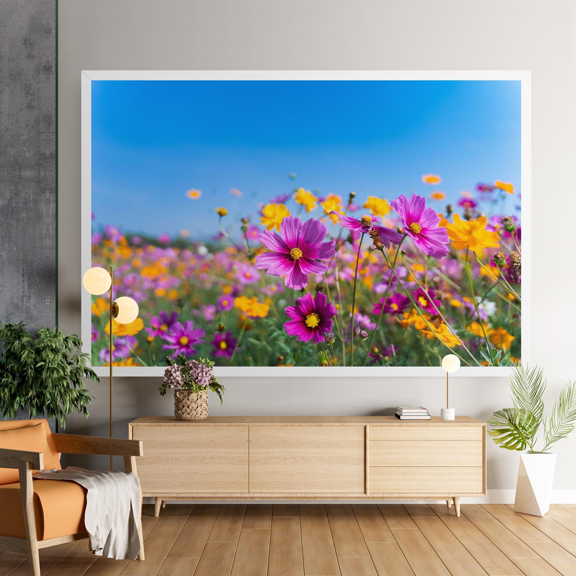 Tablou Canvas Cosmos Flowers Grassland mockup 9