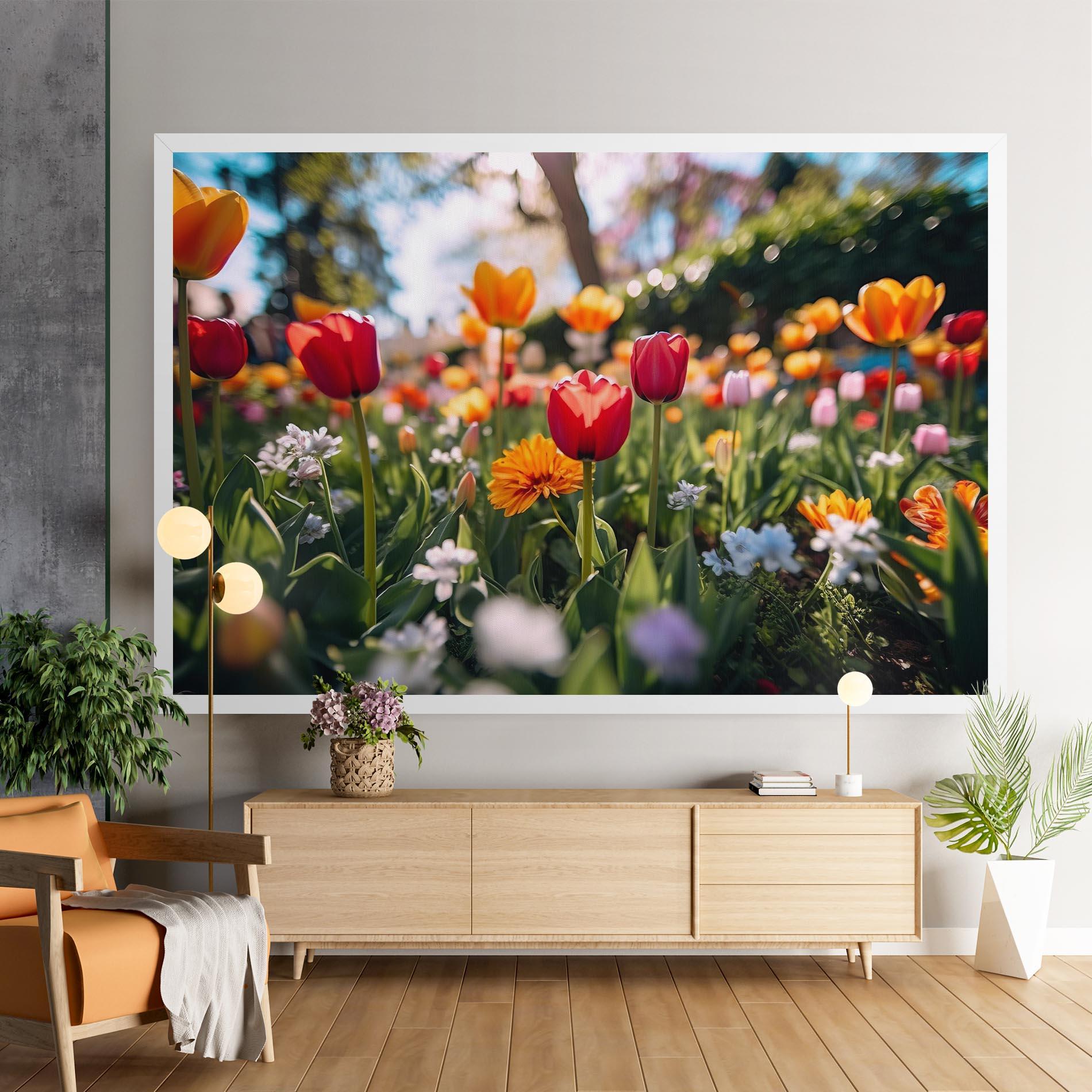 Tablou Canvas Garden Tulips Mix mockup 9