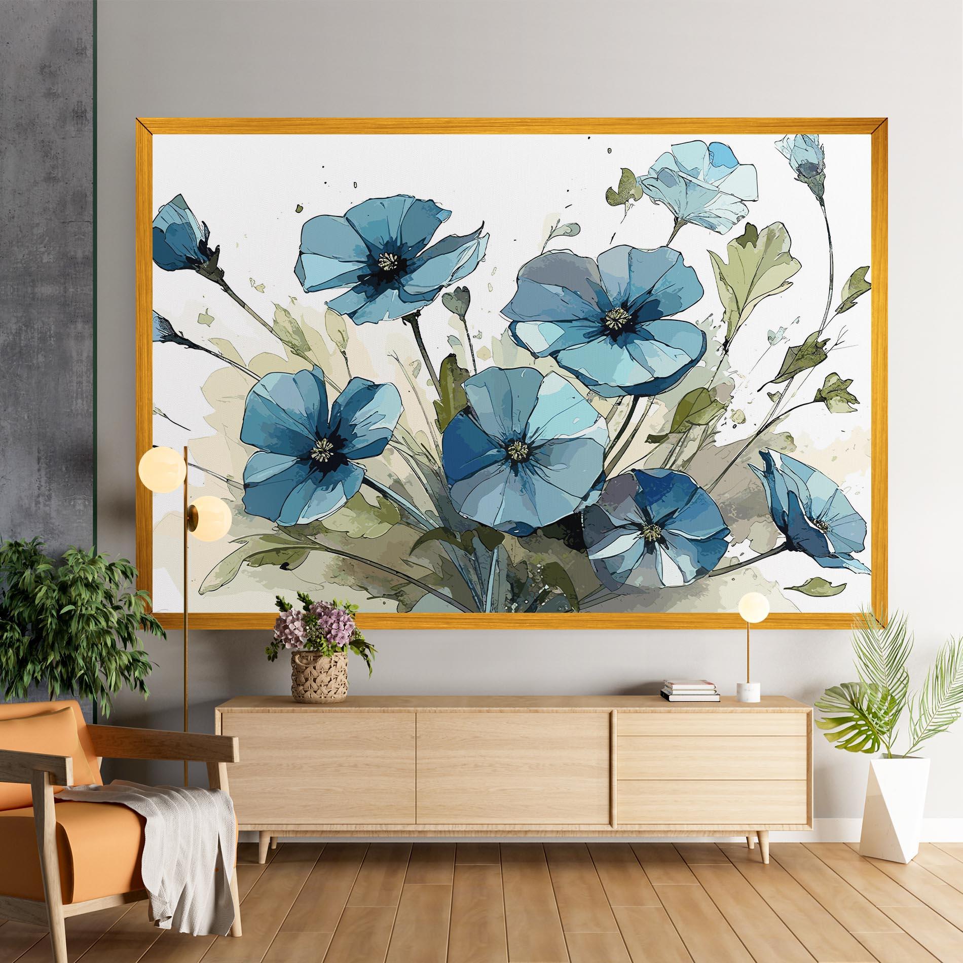 Tablou Canvas Blue Wild Plant mockup 9