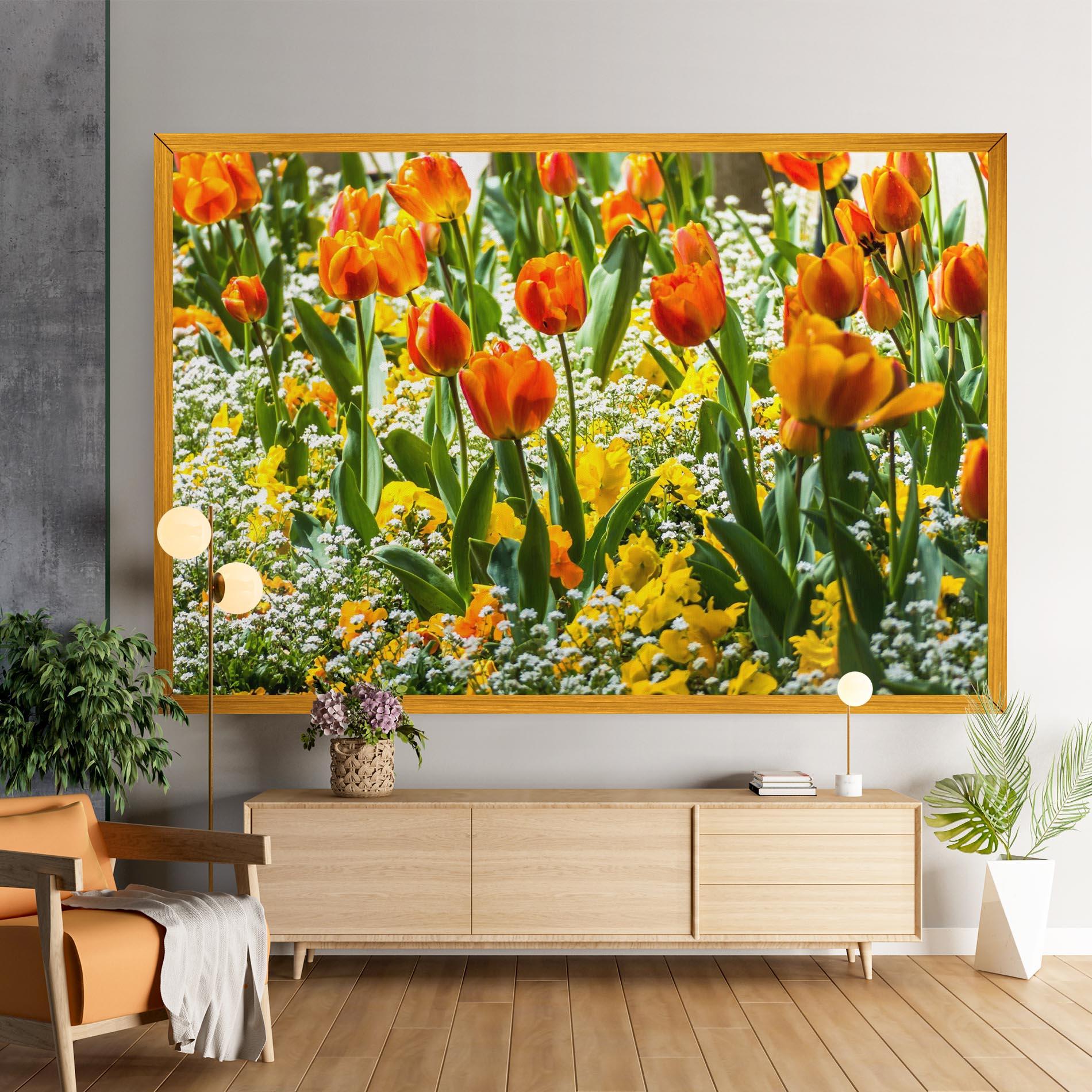 Tablou Canvas Colorful Tulips Garden mockup 9