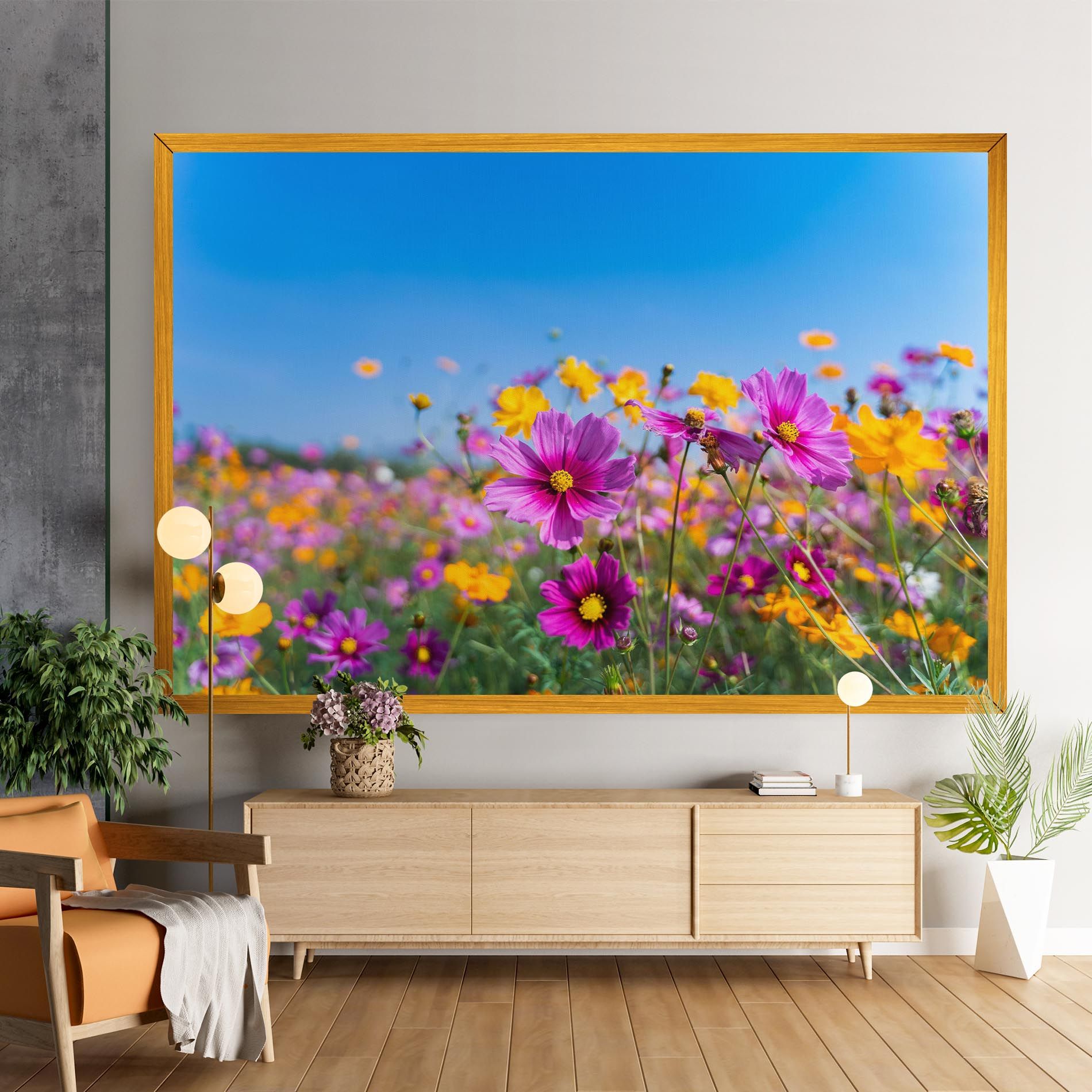 Cosmos Flowers Grassland mockup 9