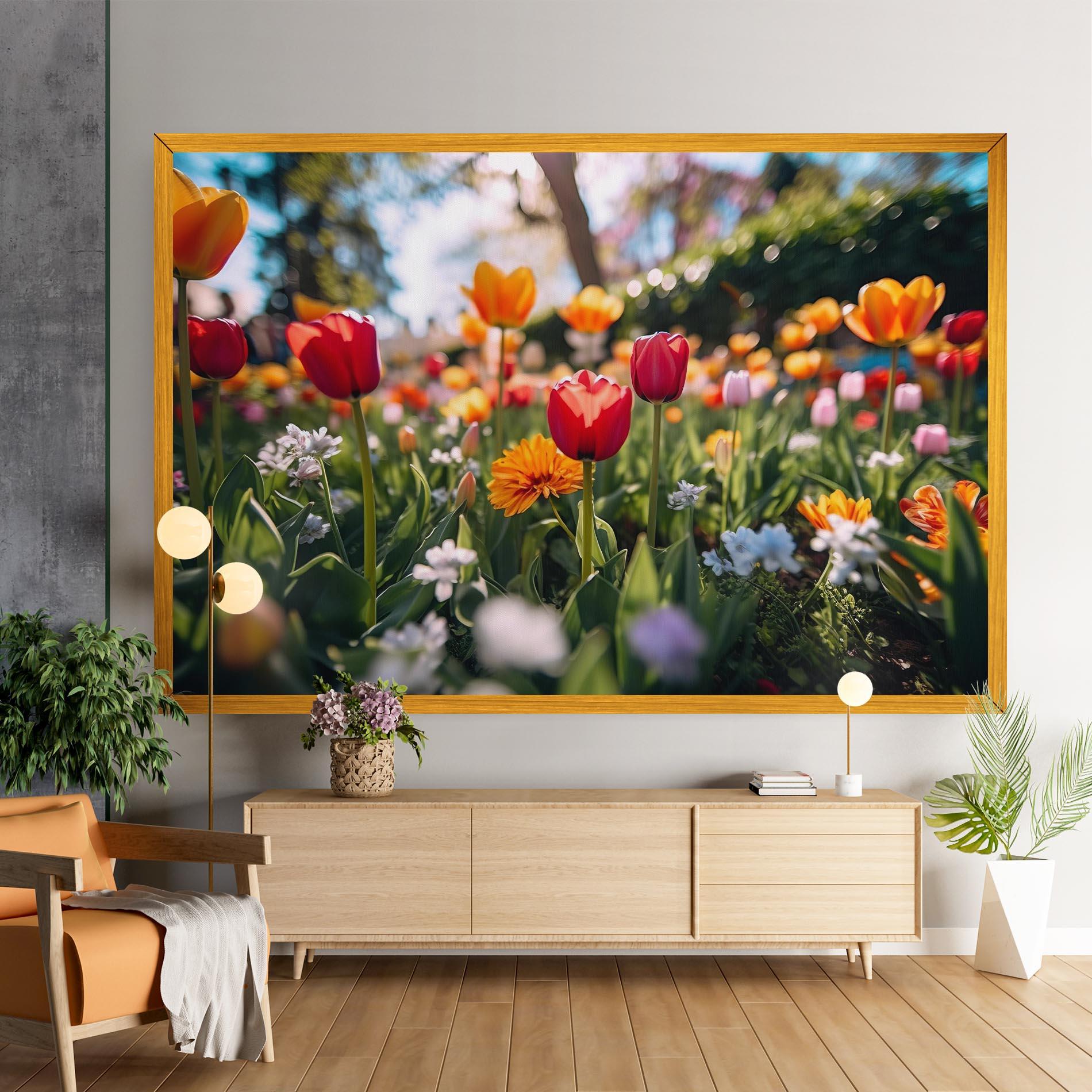 Tablou Canvas Garden Tulips Mix mockup 9