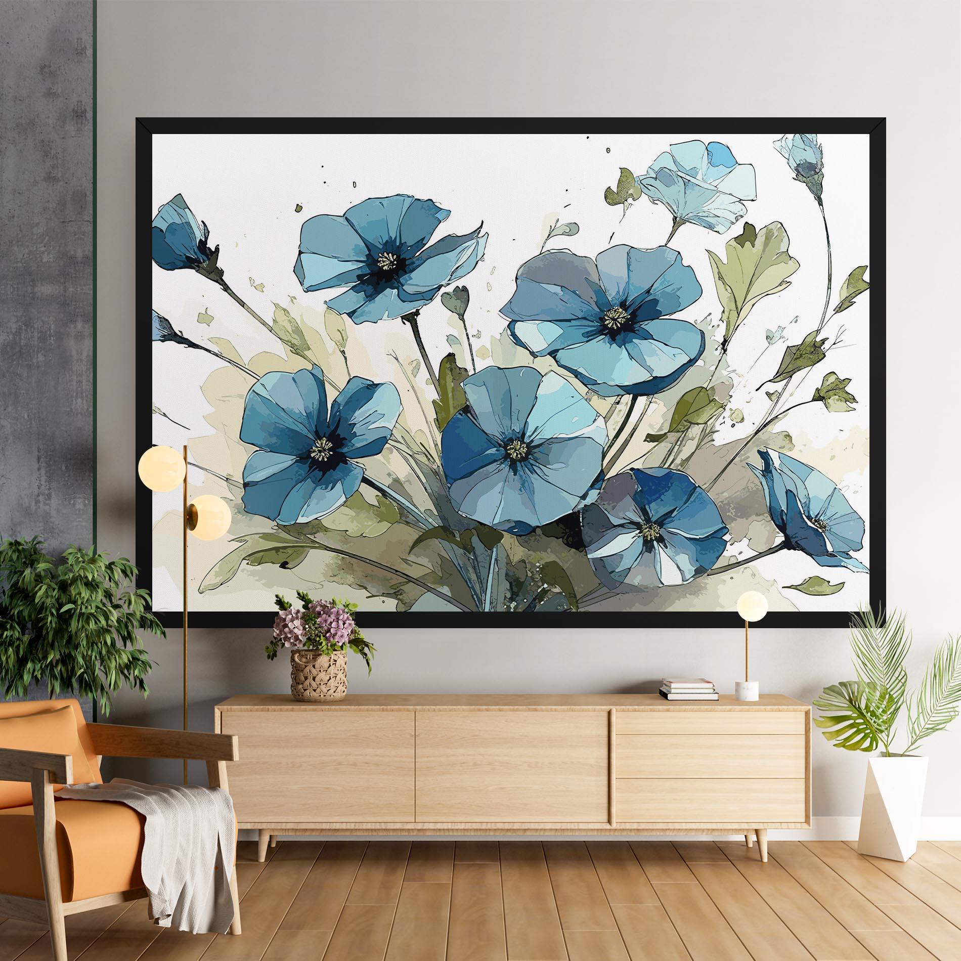 Tablou Canvas Blue Wild Plant mockup 9