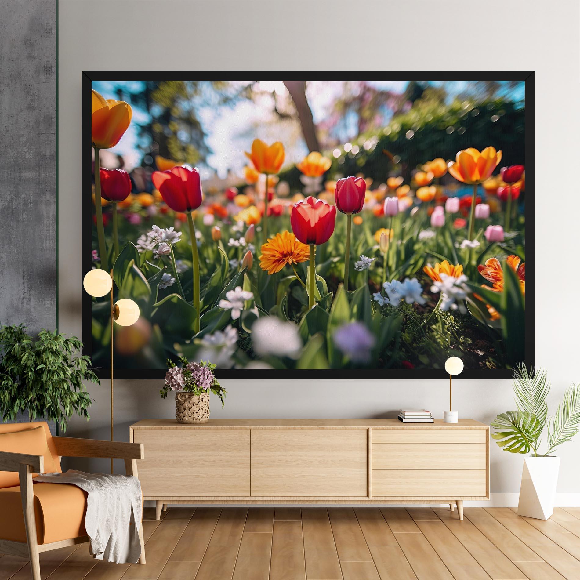 Tablou Canvas Garden Tulips Mix mockup 9