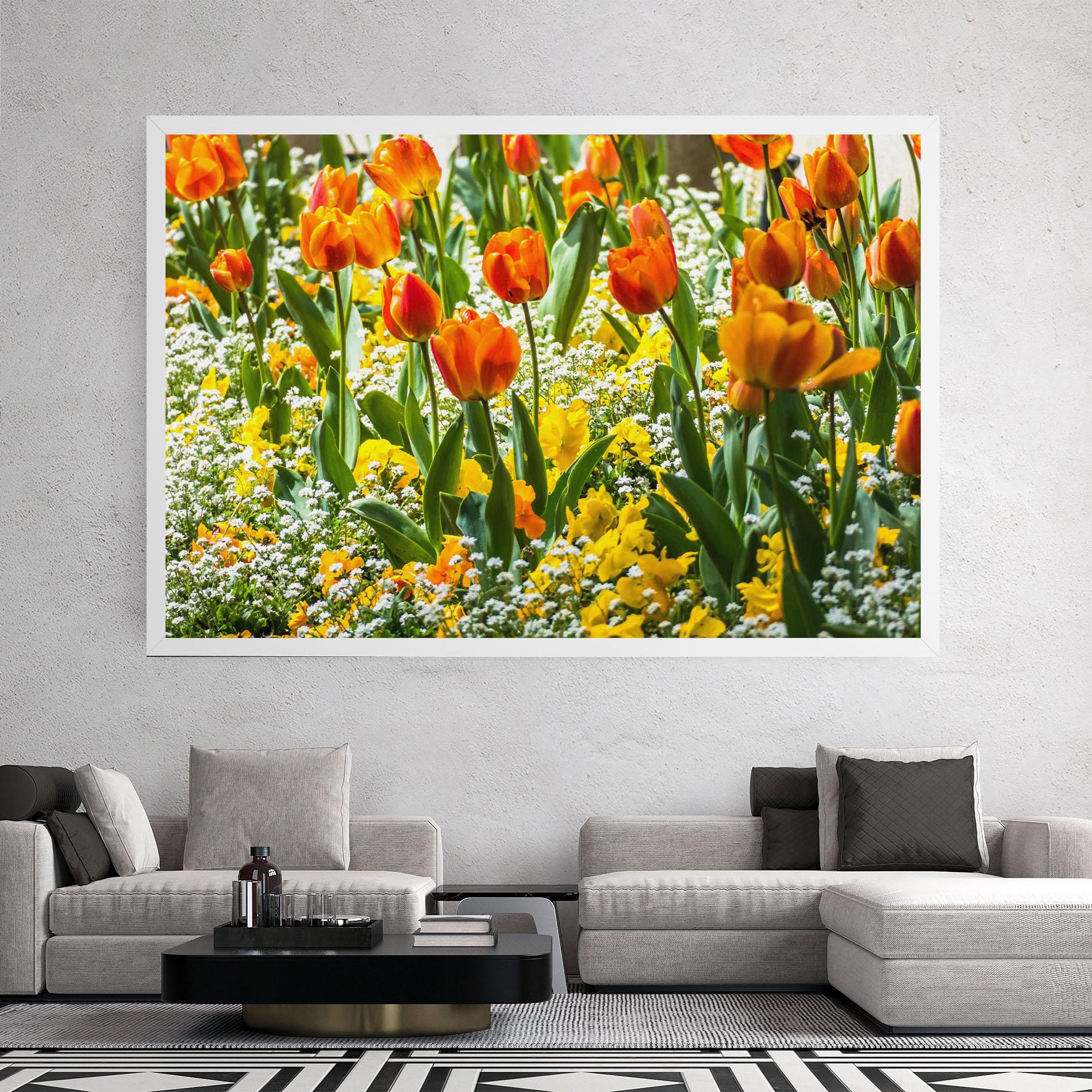 Tablou Canvas Colorful Tulips Garden mockup 2