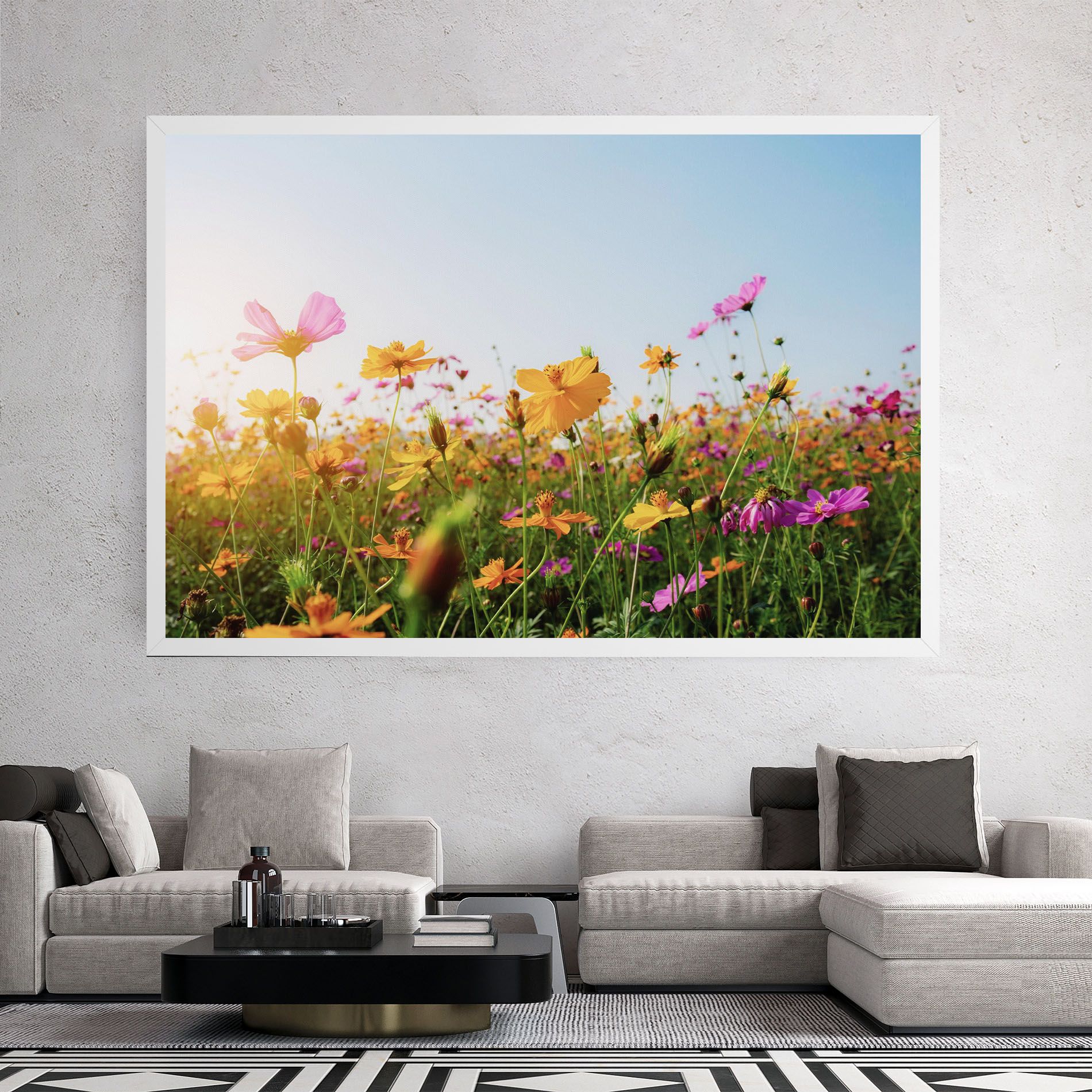 Cosmos Field Sunset mockup 2