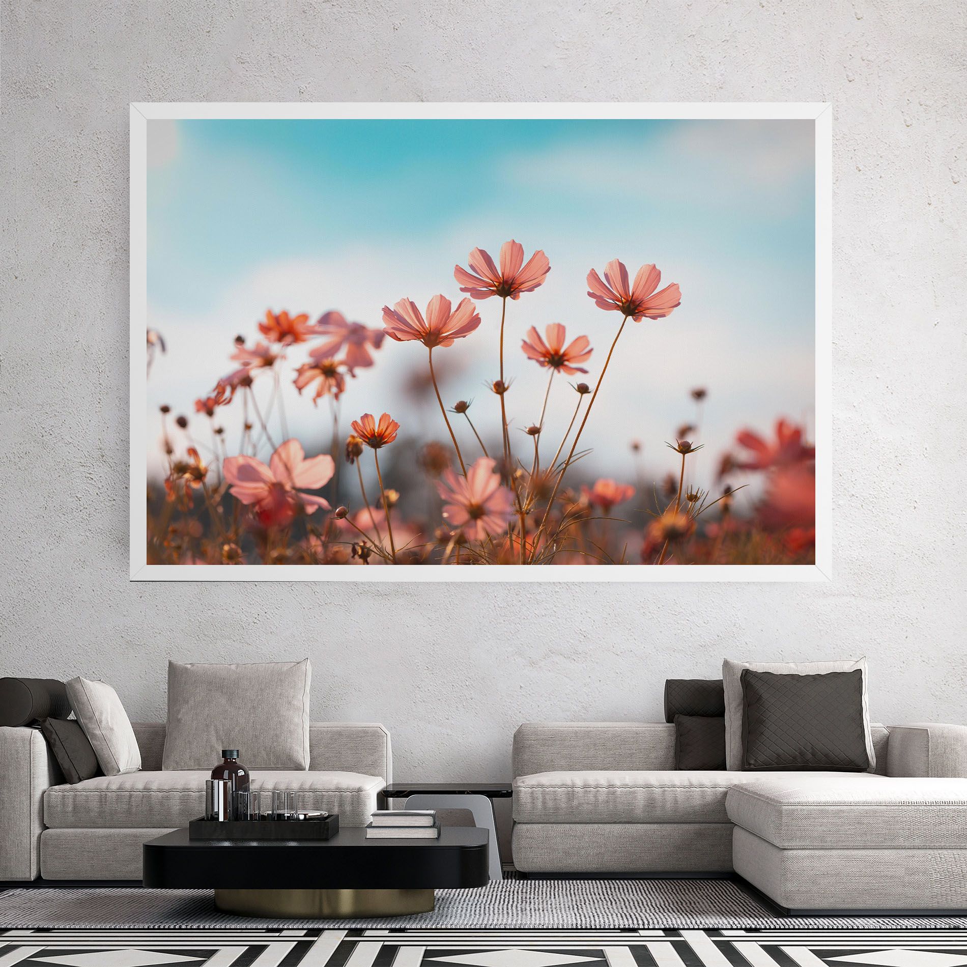 Cosmos Flowers Beautiful mockup 2