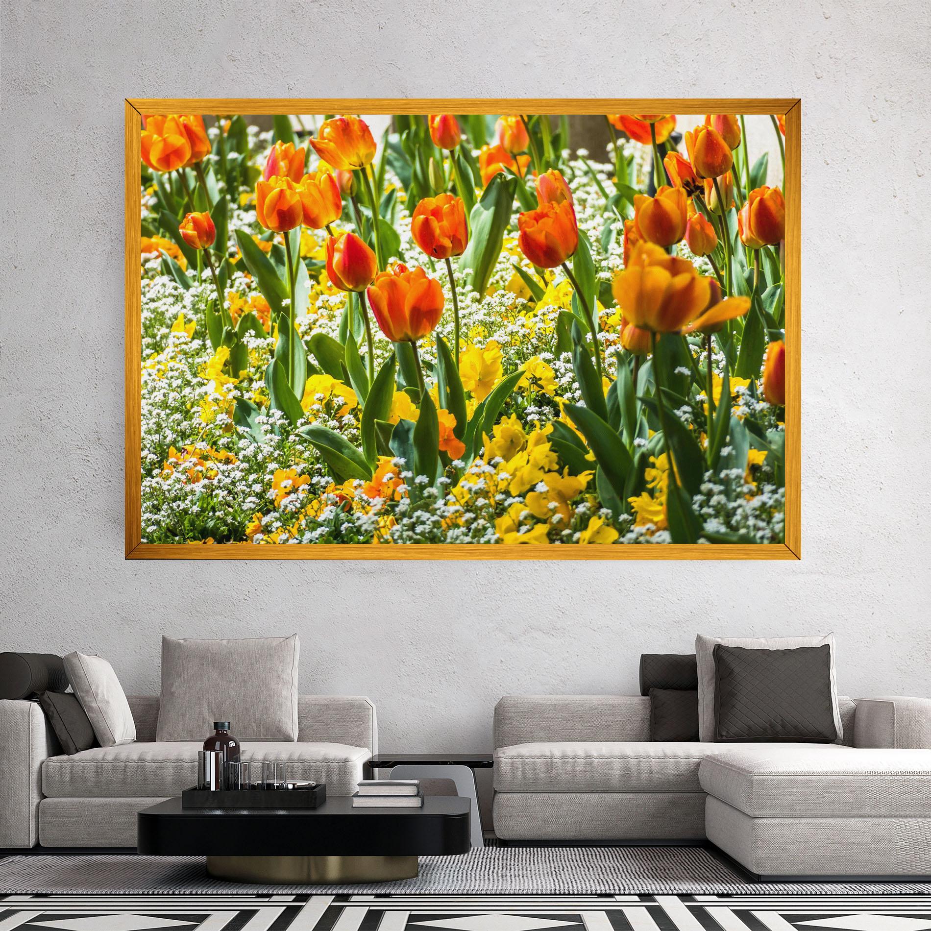 Tablou Canvas Colorful Tulips Garden mockup 2