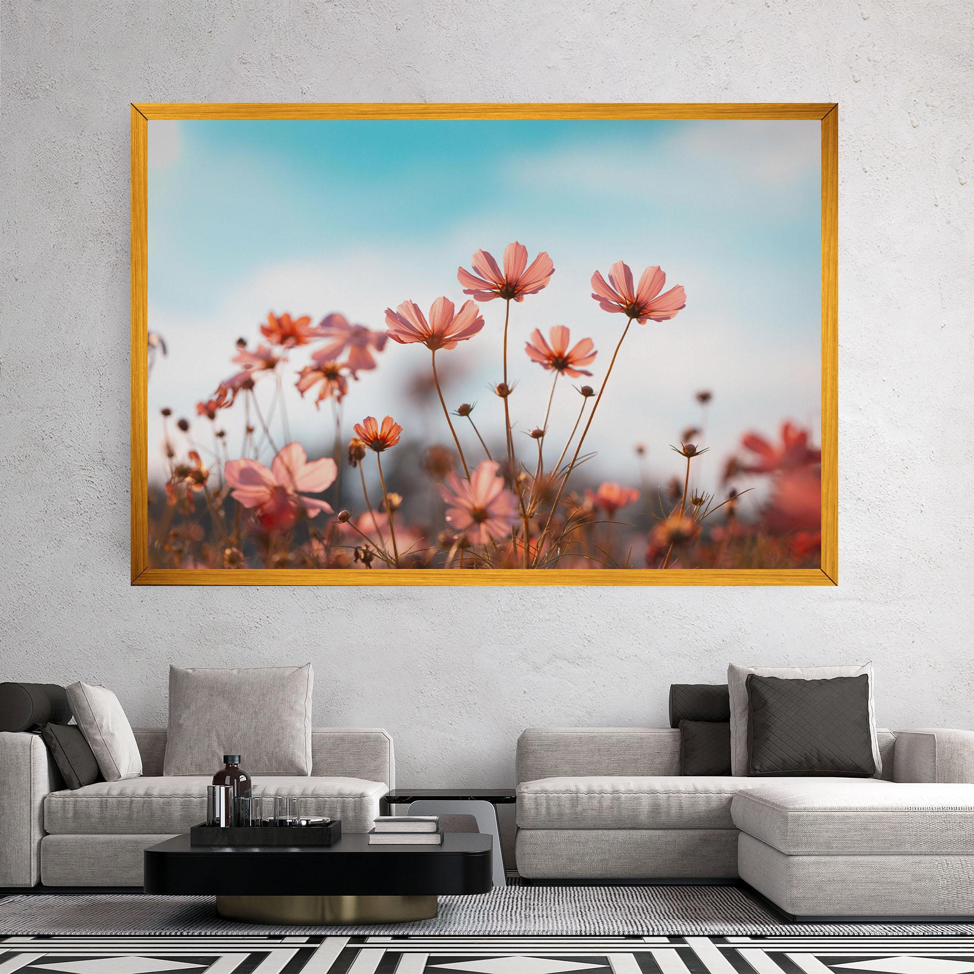 Tablou Canvas Cosmos Flowers Beautiful mockup 2