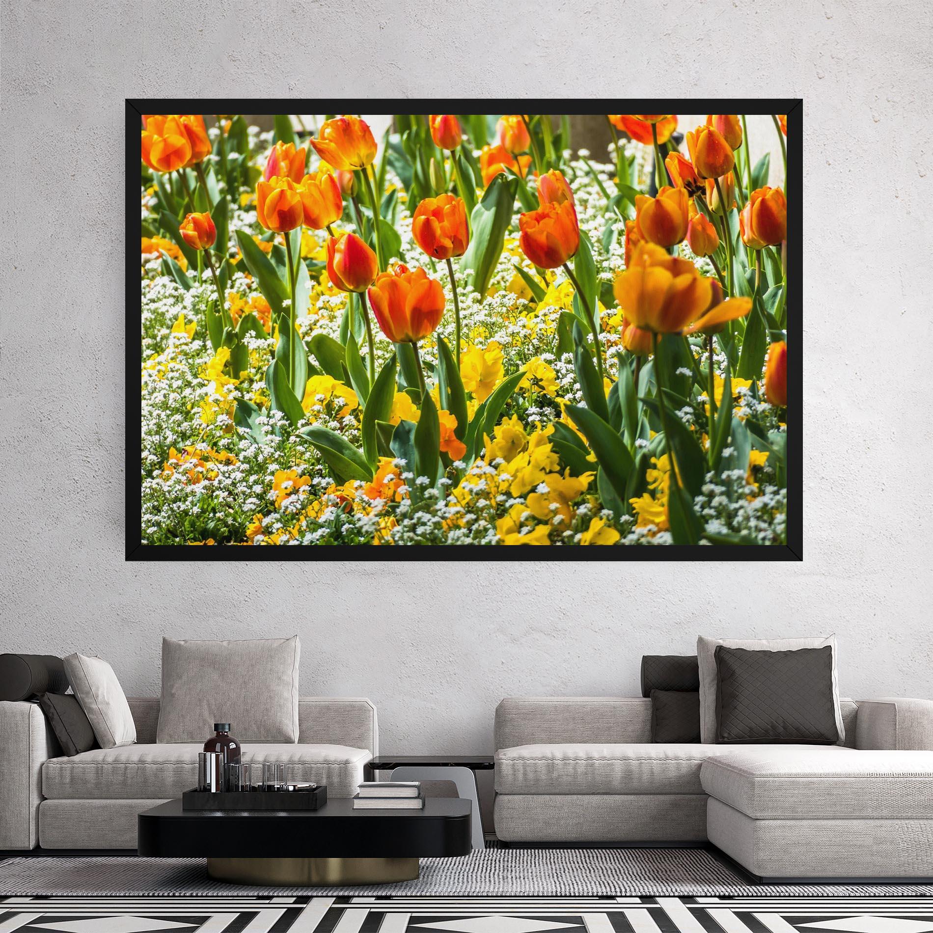Tablou Canvas Colorful Tulips Garden mockup 2