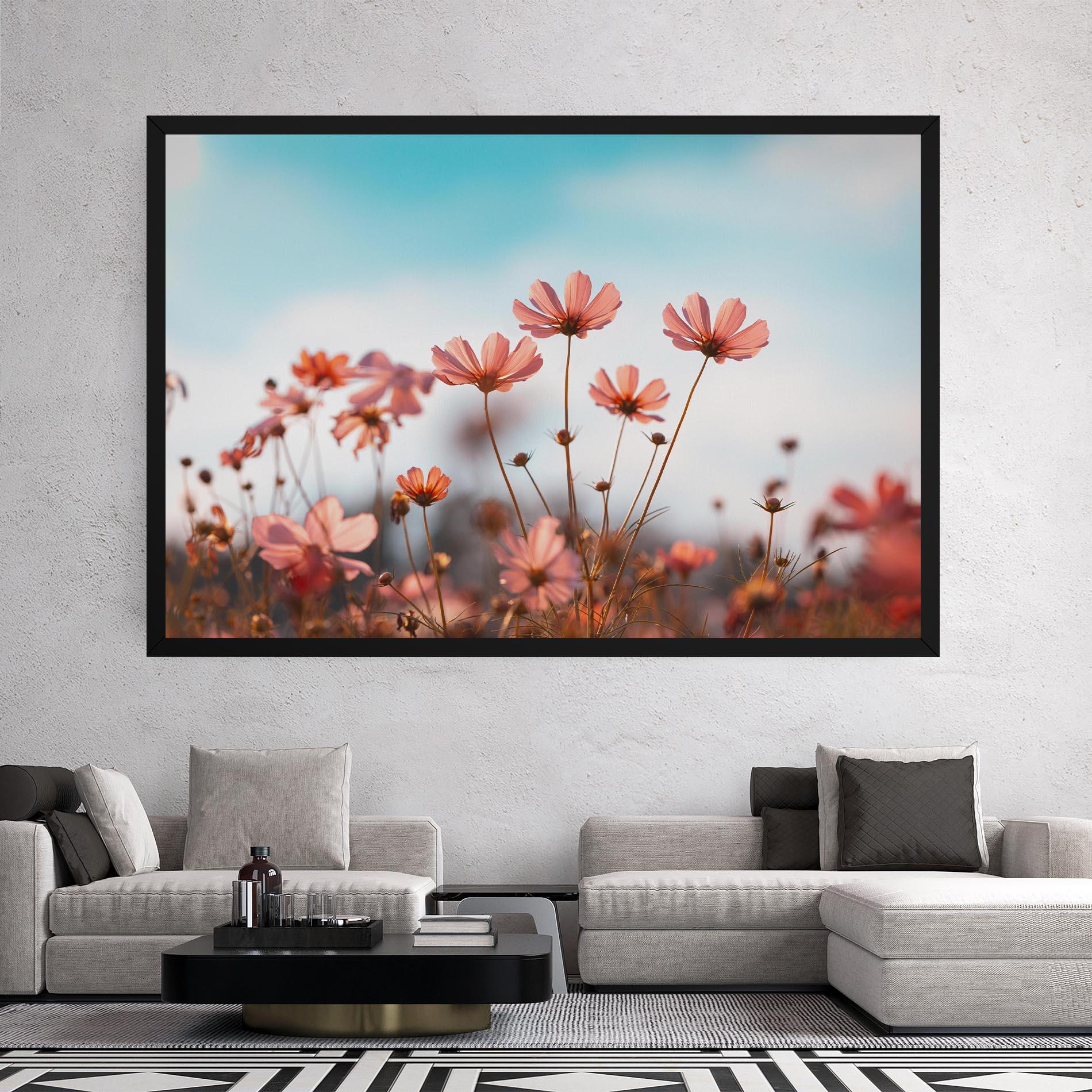 Tablou Canvas Cosmos Flowers Beautiful mockup 2