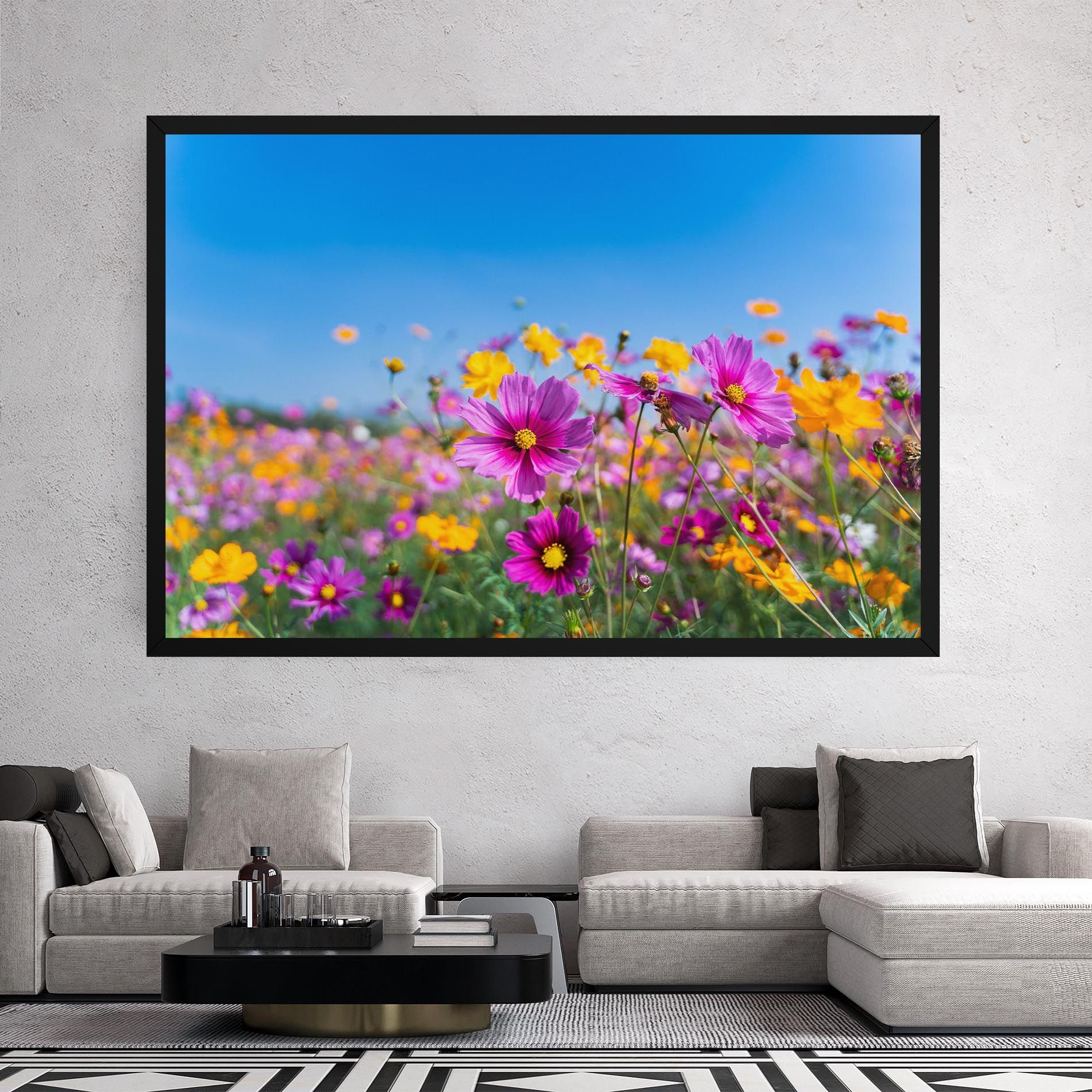 Cosmos Flowers Grassland mockup 2