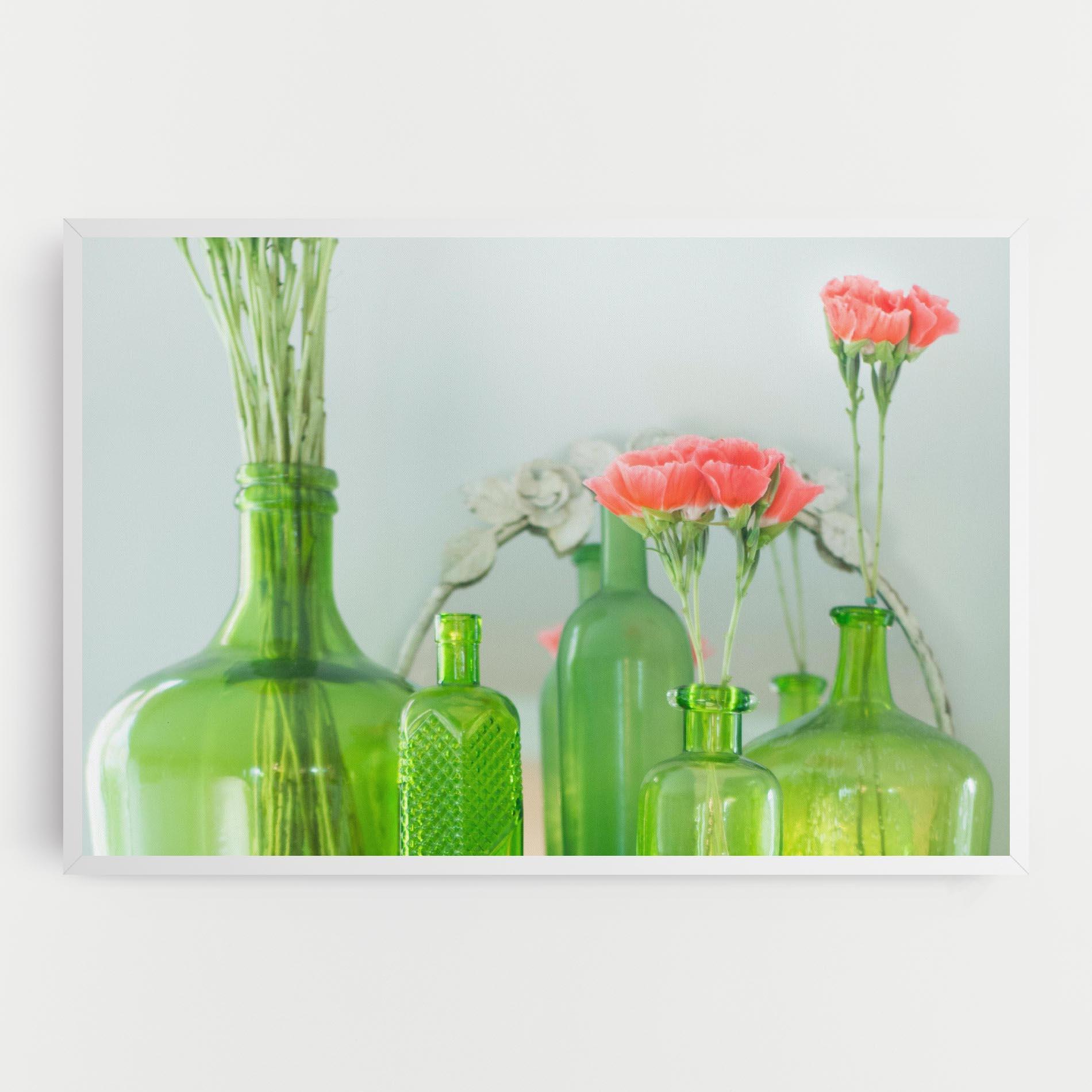 Tablou Canvas Green Vase Flowers mockup 0