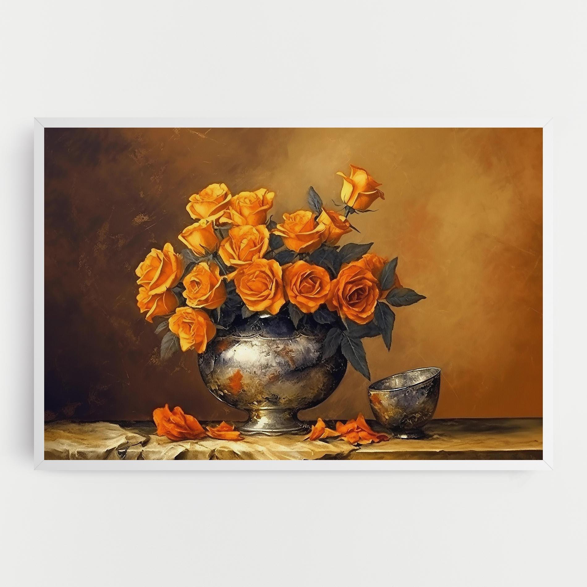 Tablou Canvas Orange Rose Vase mockup 0