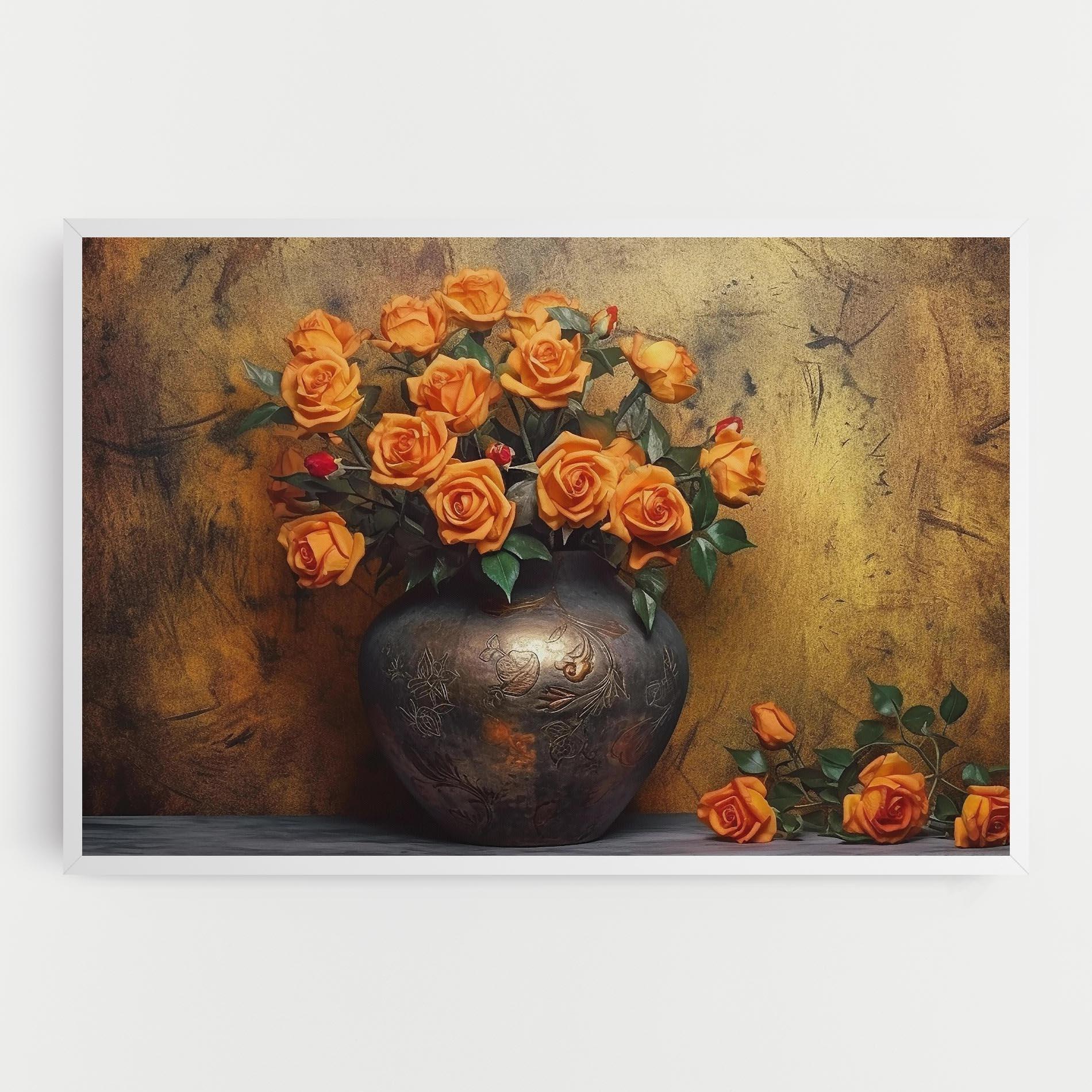 Tablou Canvas Orange Vintage Vase mockup 0