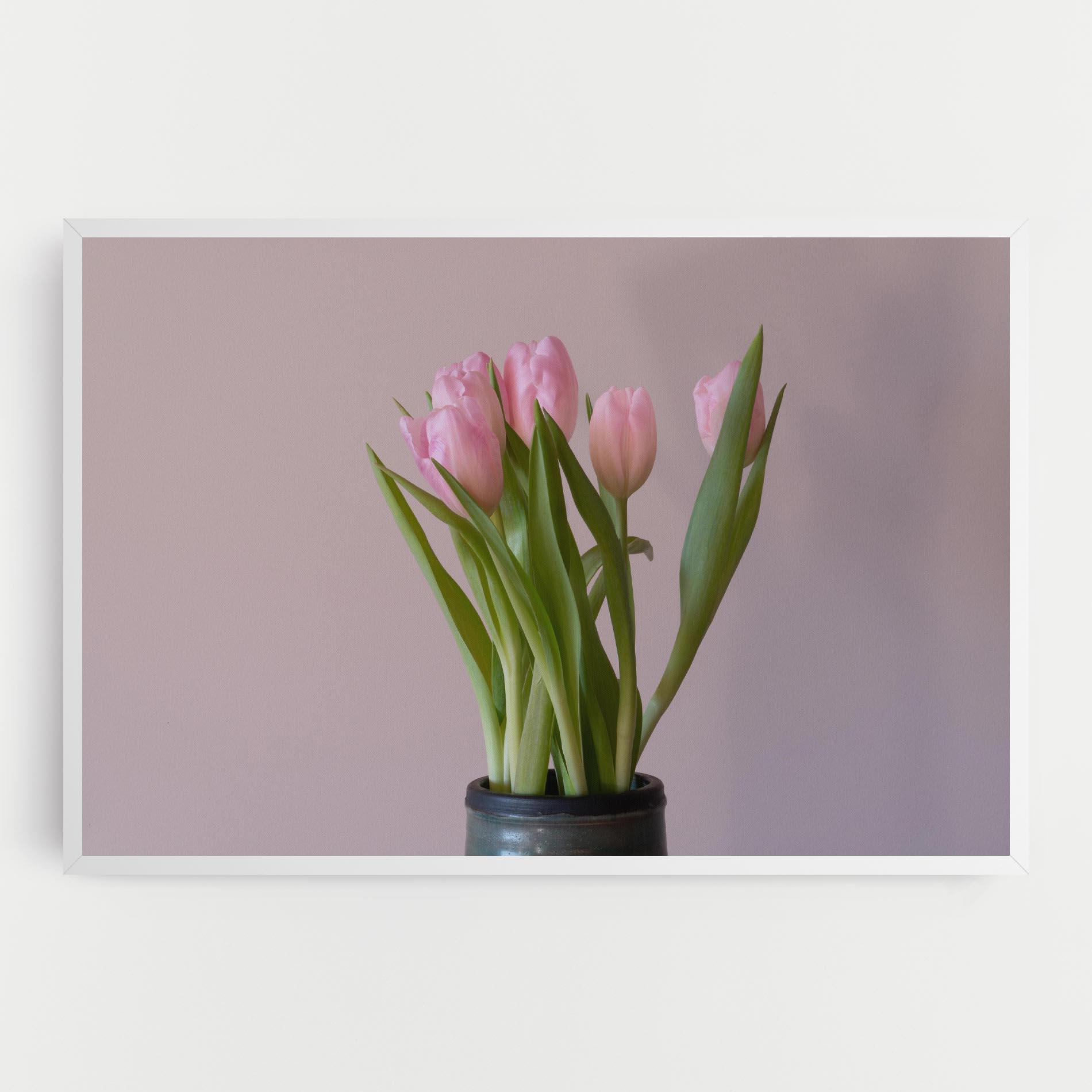 Tablou Canvas Pink Tulips Vase mockup 0