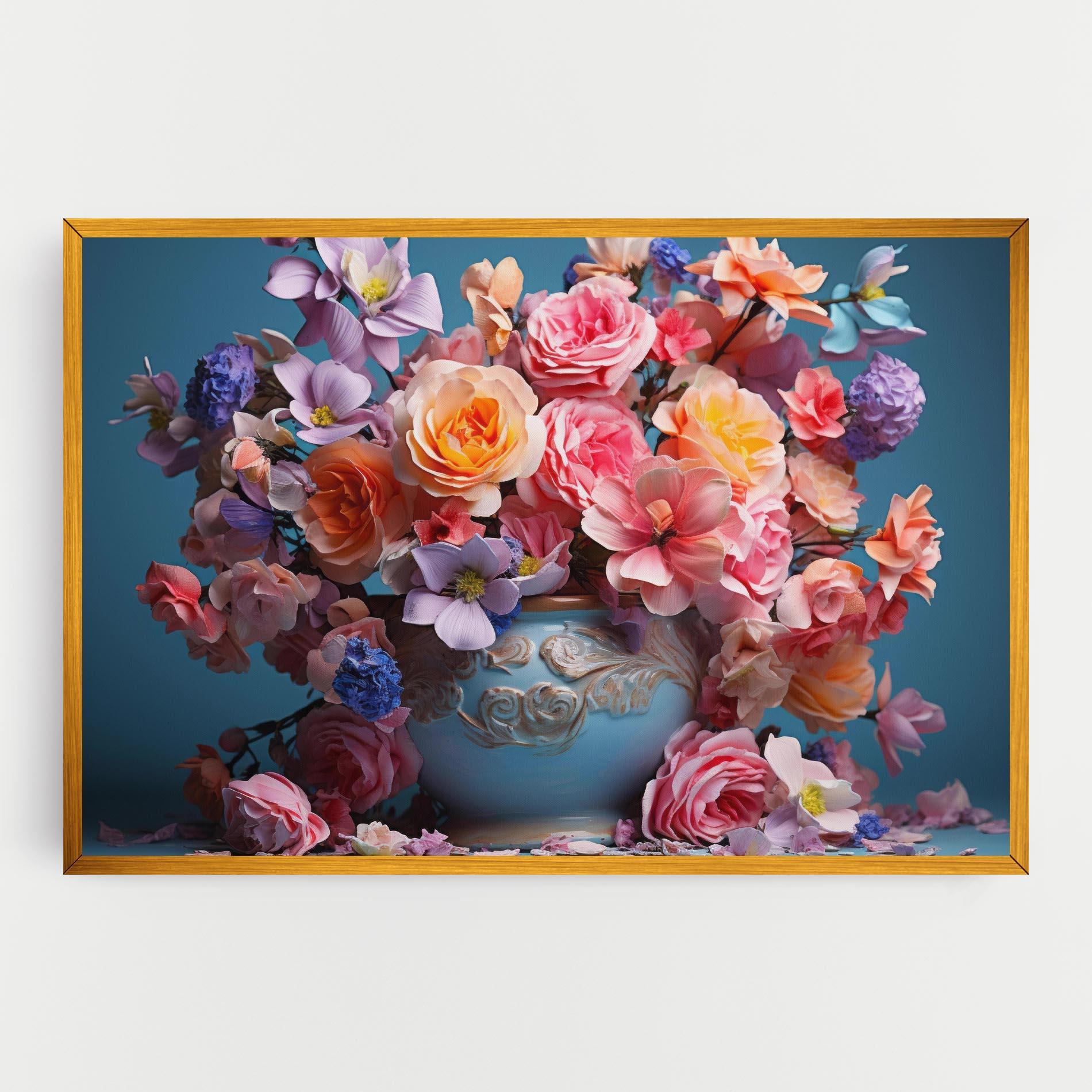Tablou Canvas Blue Vase Flowers mockup 0