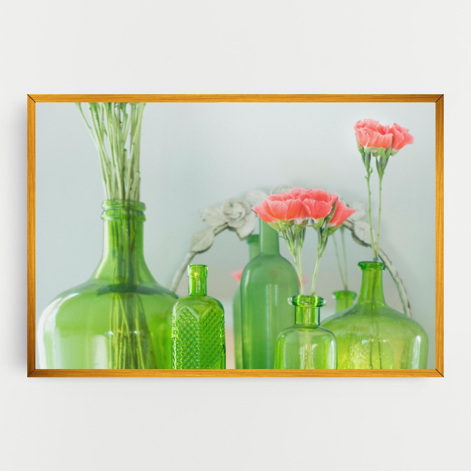 Tablou Canvas Green Vase Flowers mockup 0